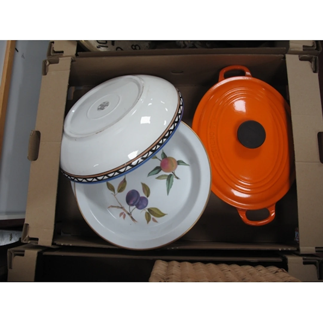 Le Creuset Orange Enamel Oval Iron Casserole 34cm wide overa...