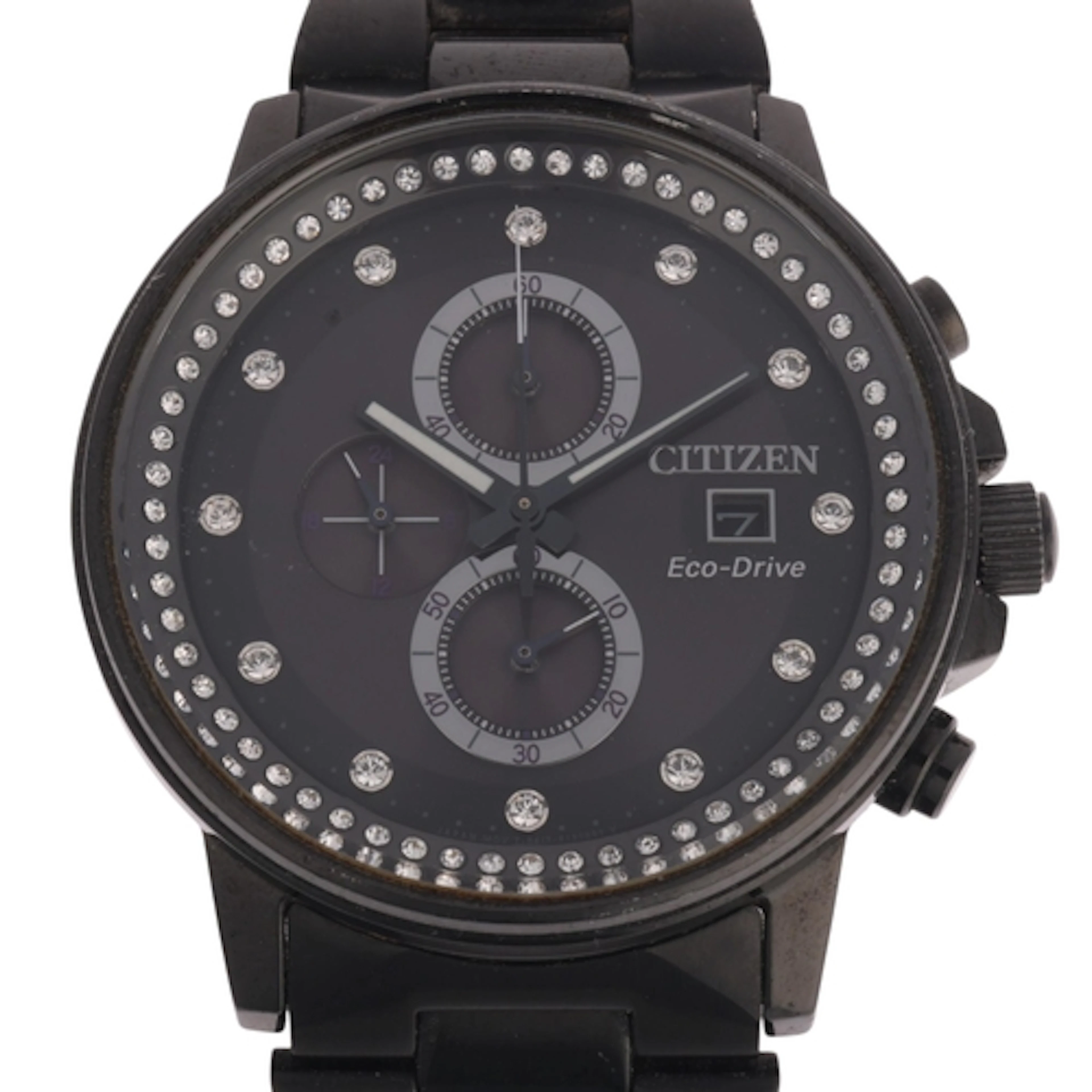 CITIZEN - a black PVD coated stainless steel Eco-Drive quart...