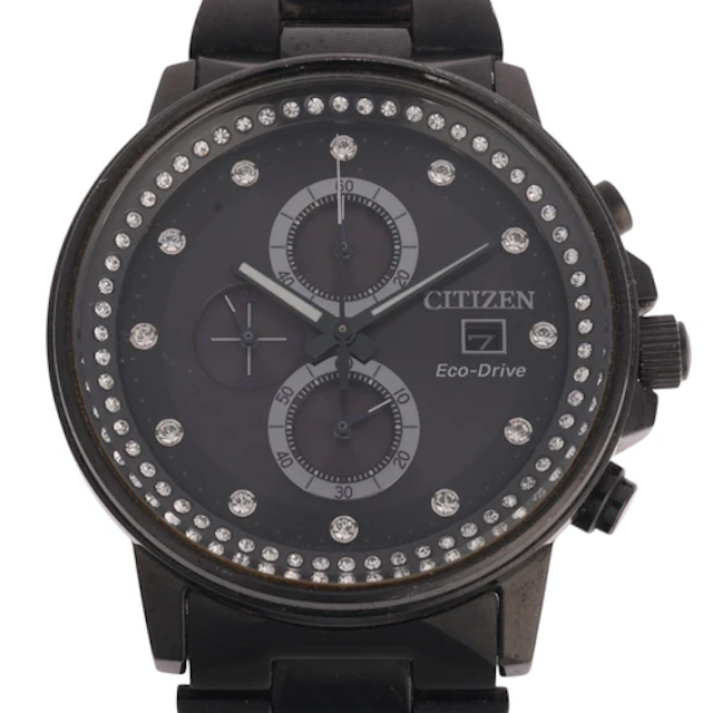 CITIZEN - a black PVD coated stainless steel Eco-Drive quart...
