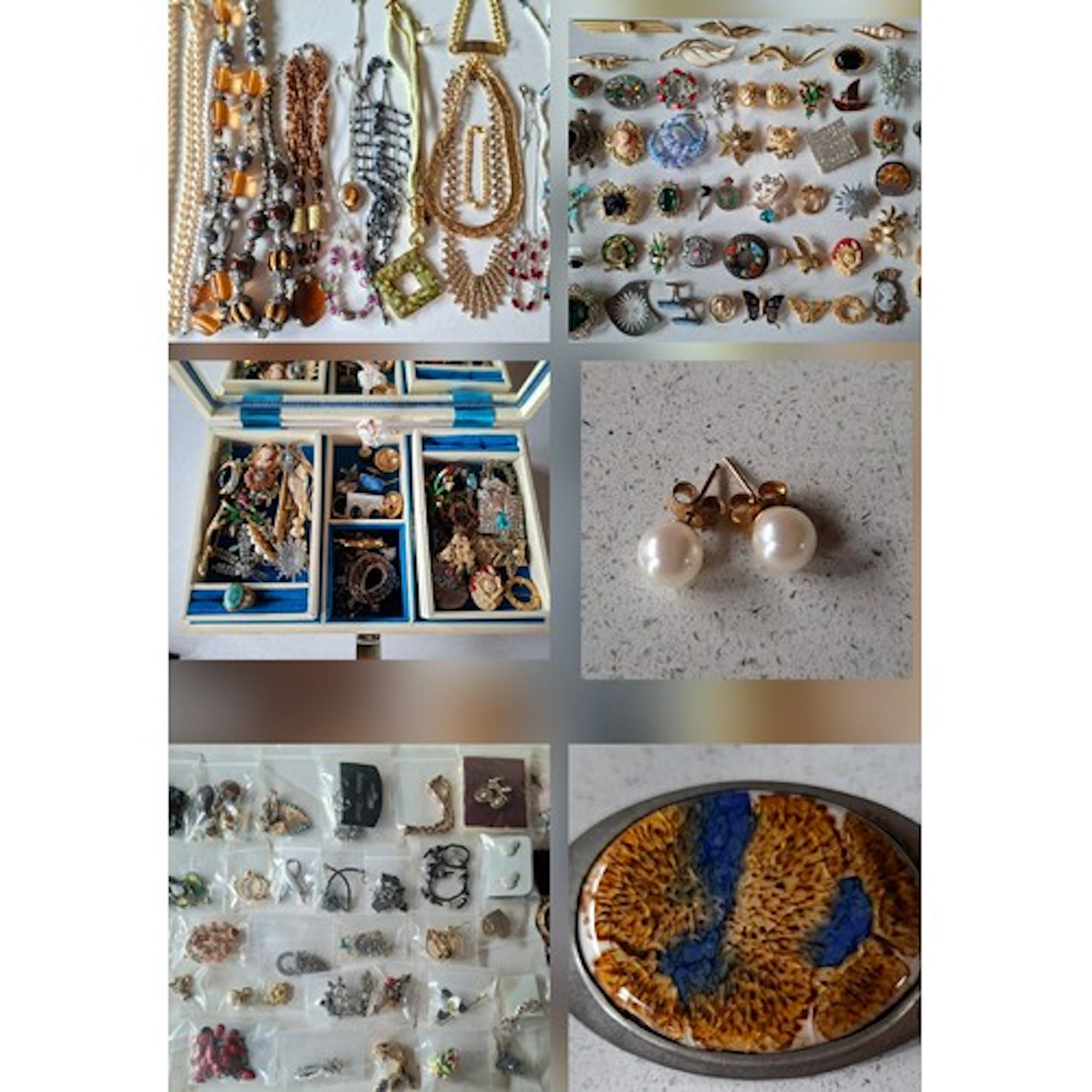 A quantity of vintage costume jewellery and a Fossil watch t...