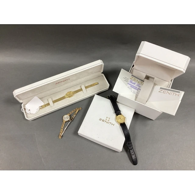 Zenith; A 9ct Gold Cased Ladies Wristwatch, the signed round...