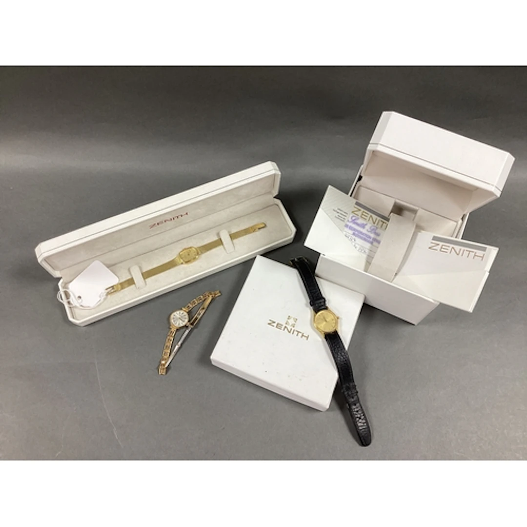 Zenith; A 9ct Gold Cased Ladies Wristwatch, the signed round...
