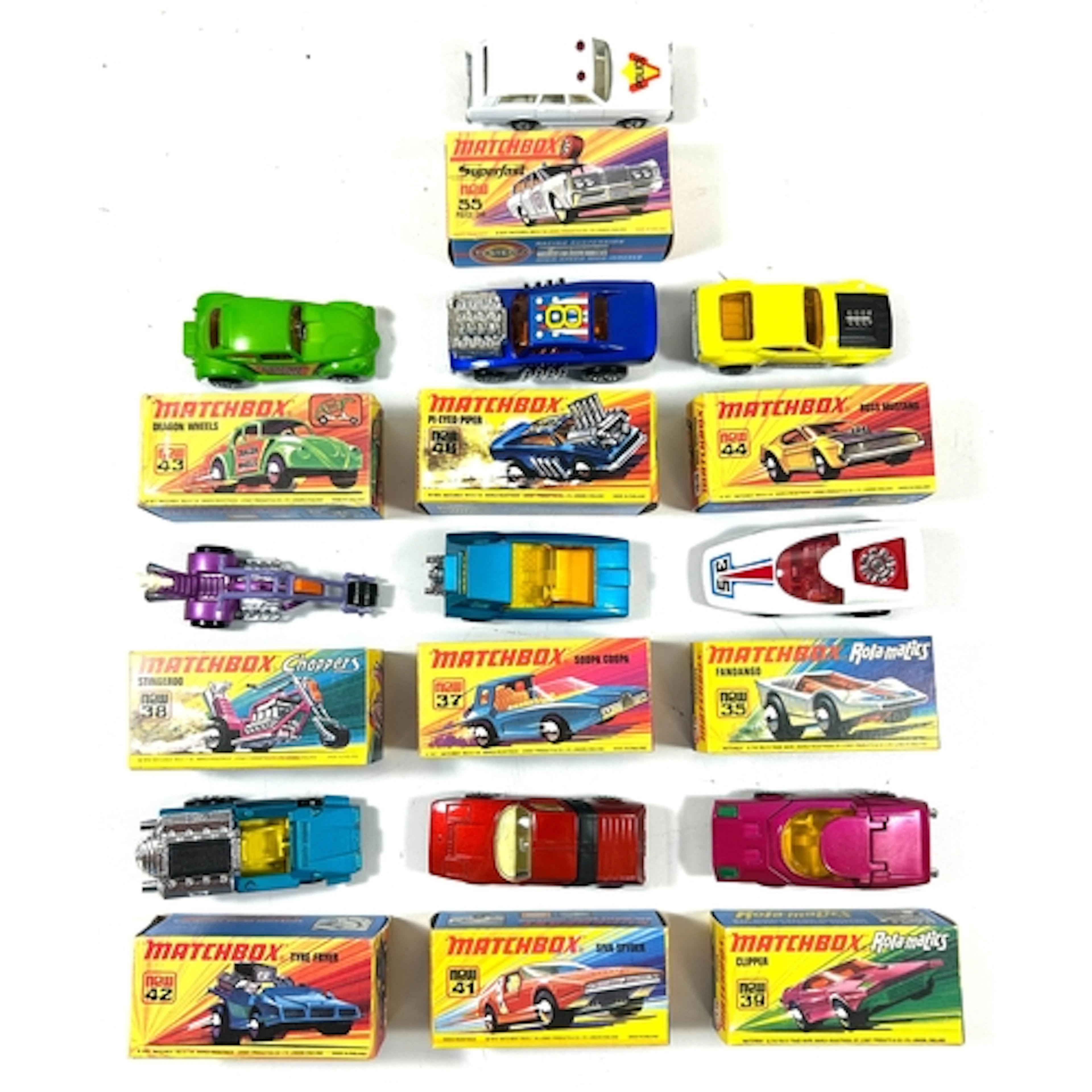 10 Matchbox Superfast etc. No.35 Fandango, No.37 Soopa Coopa...