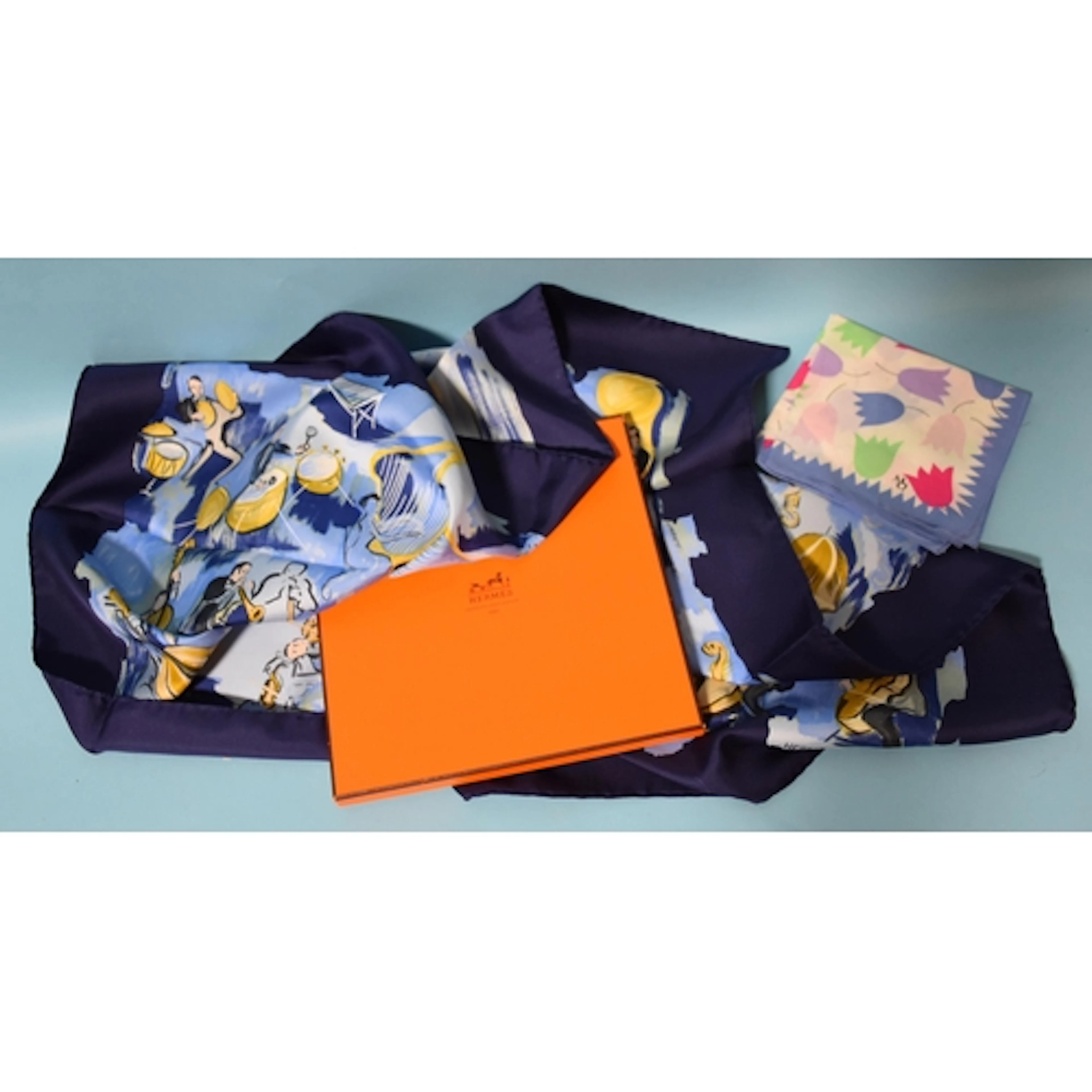 Hermès, Paris, a silk scarf, "Concerto", designed by Jean-Lo...