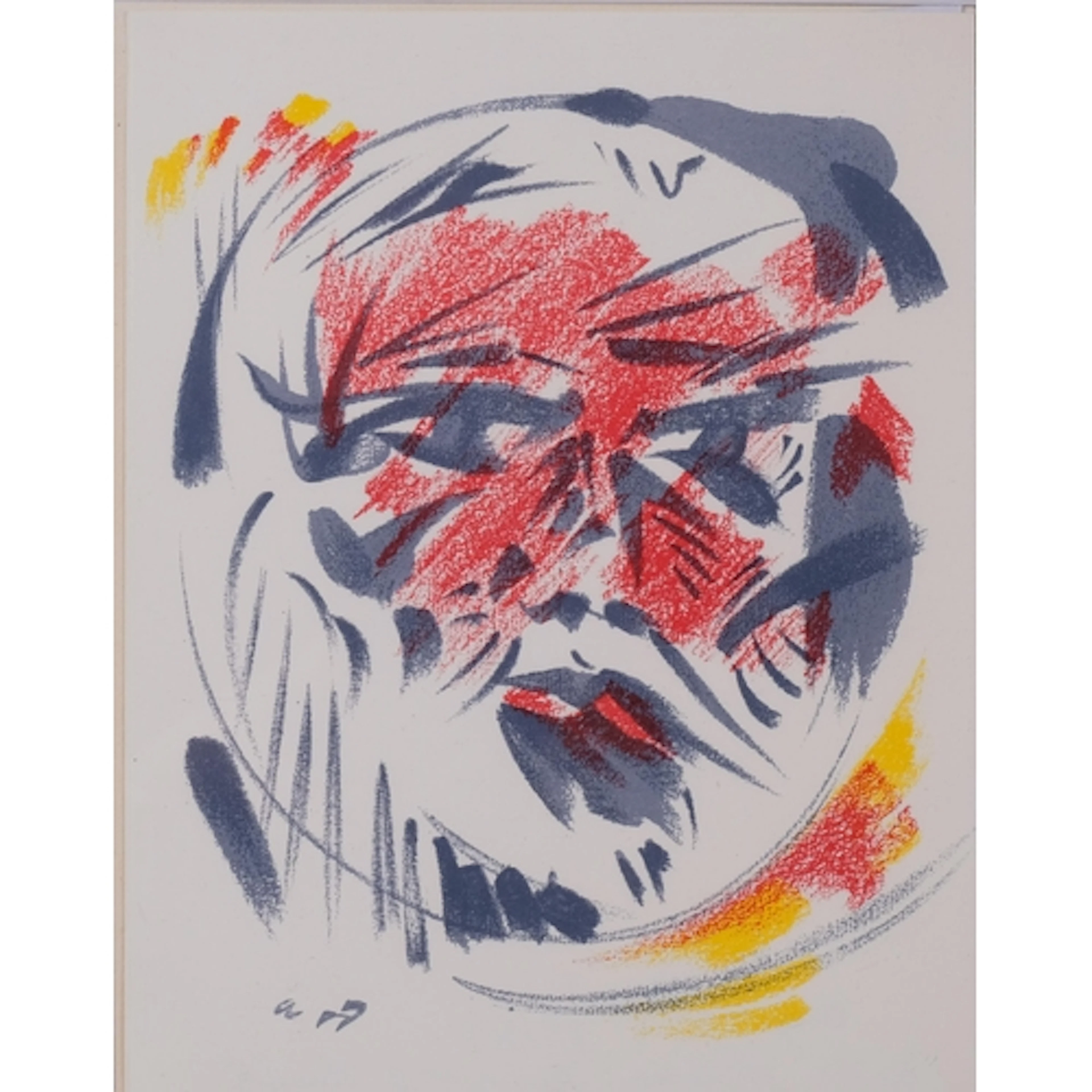 Andre Masson, portrait of Ernest Hemingway, original lithogr...