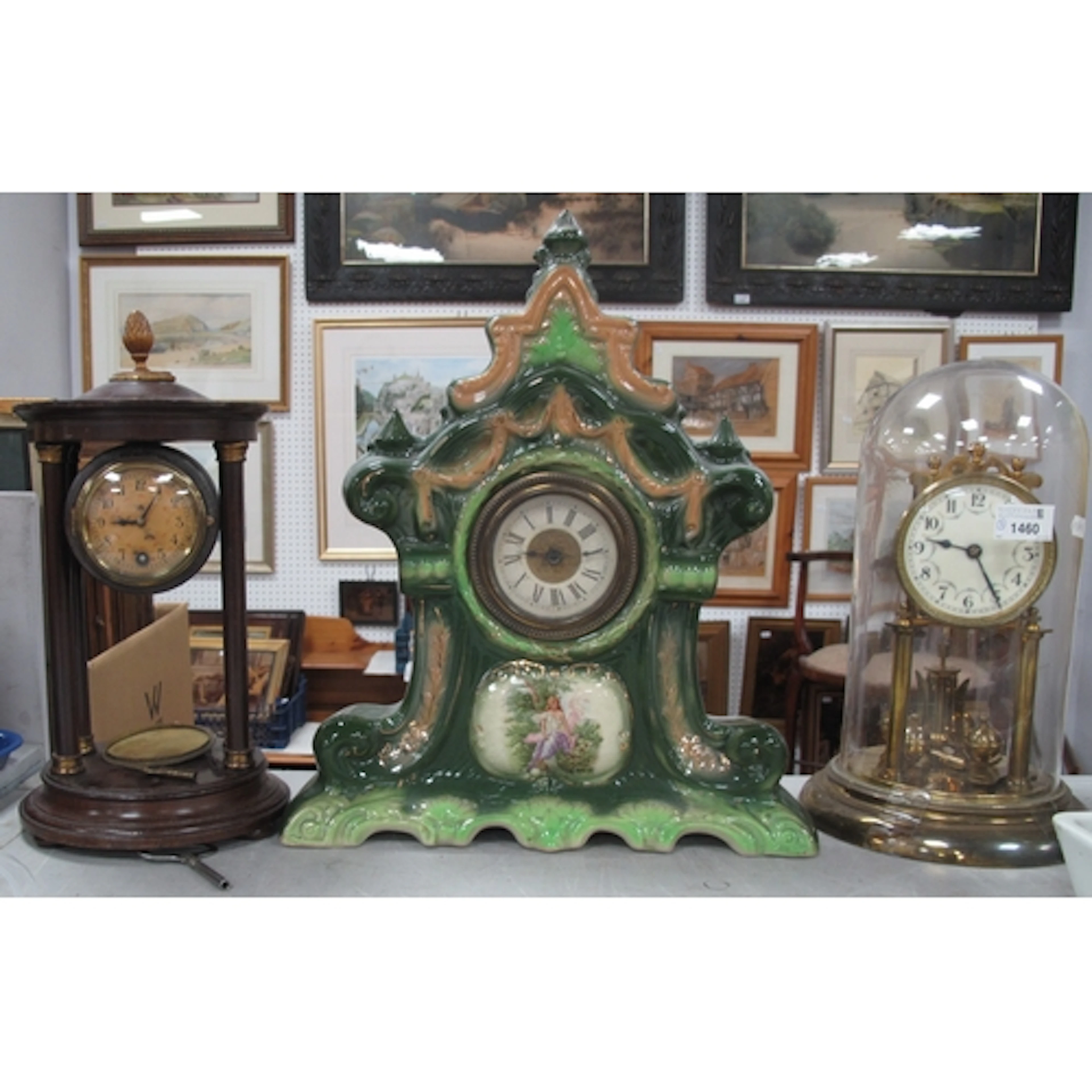 Brass Skeleton Clock with glass dome, 29cm tall, Portico clo...