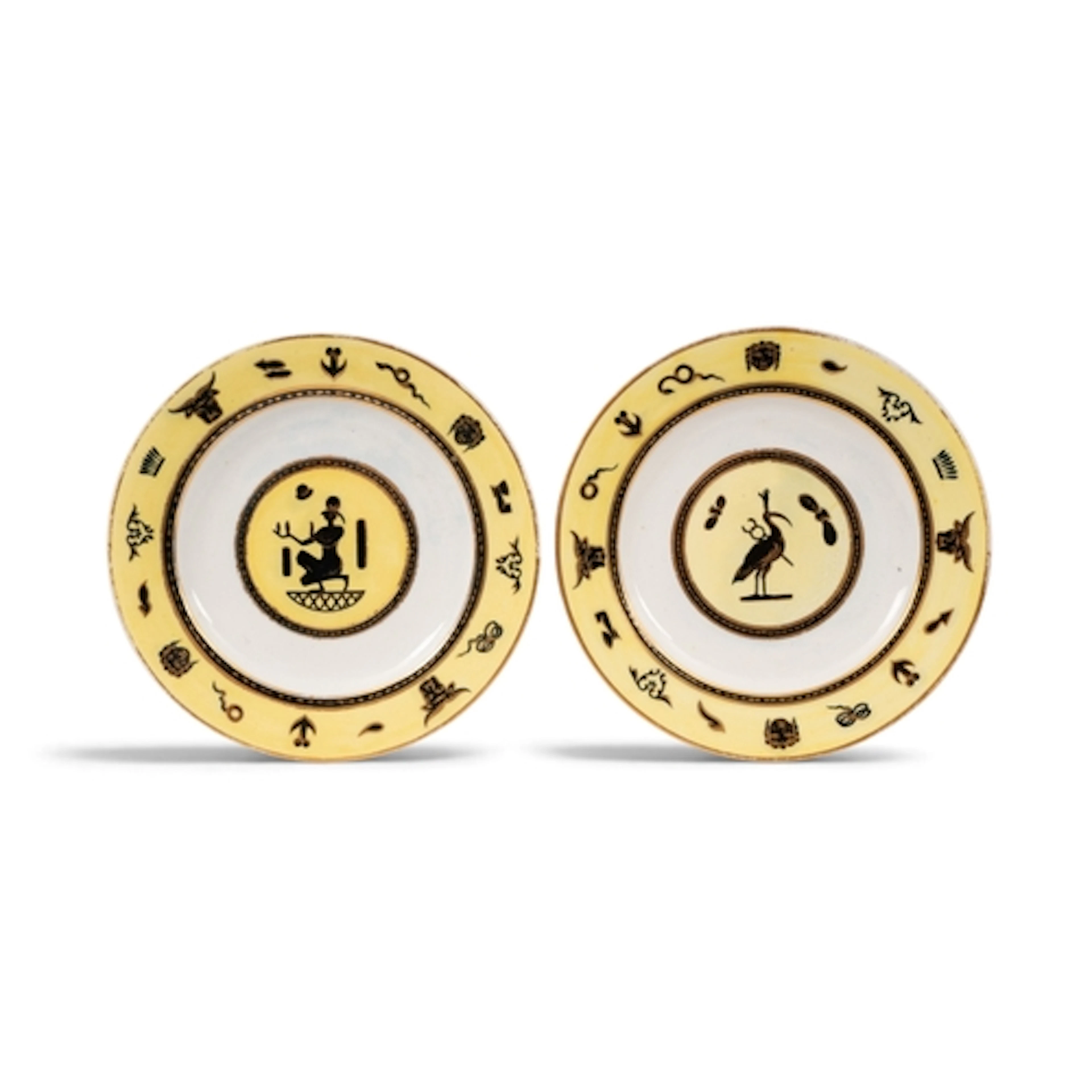 A rare pair of Derby plates from an Egyptian service, c.1815...