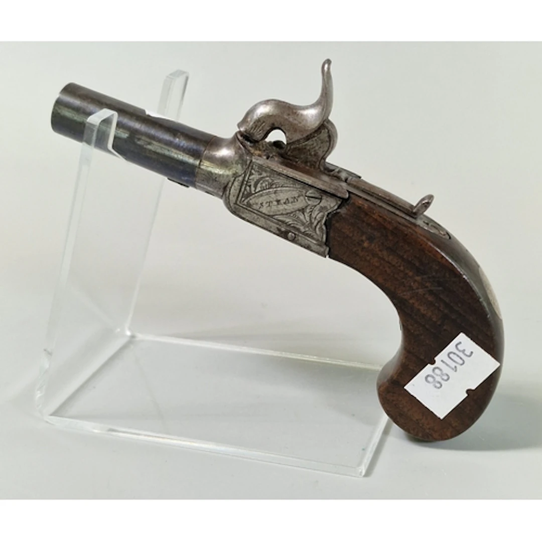 19th century percussion pocket pistol, the action marked Sty...