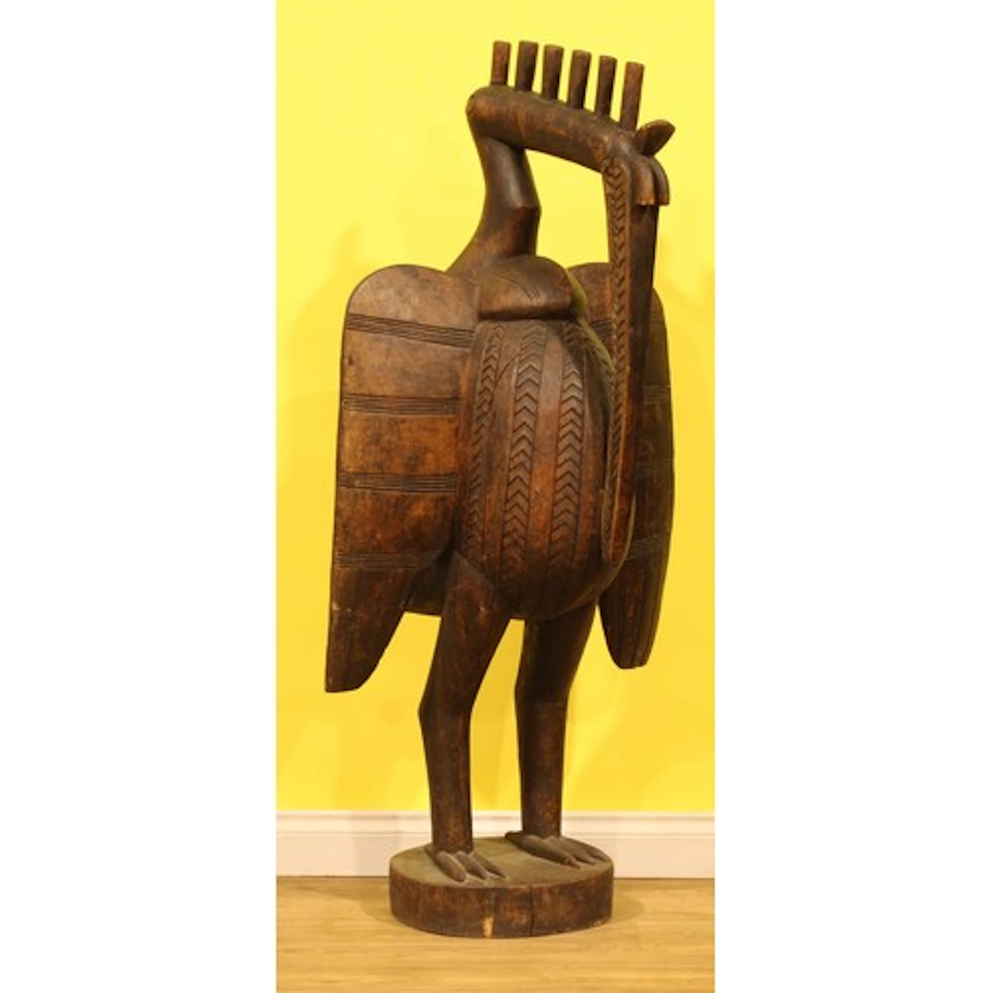 Tribal Art - a large African Senufo carving, of a calao or h...