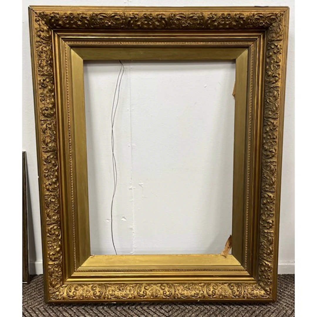 Large Ornate gilt frame, 87cm by 73cm.
