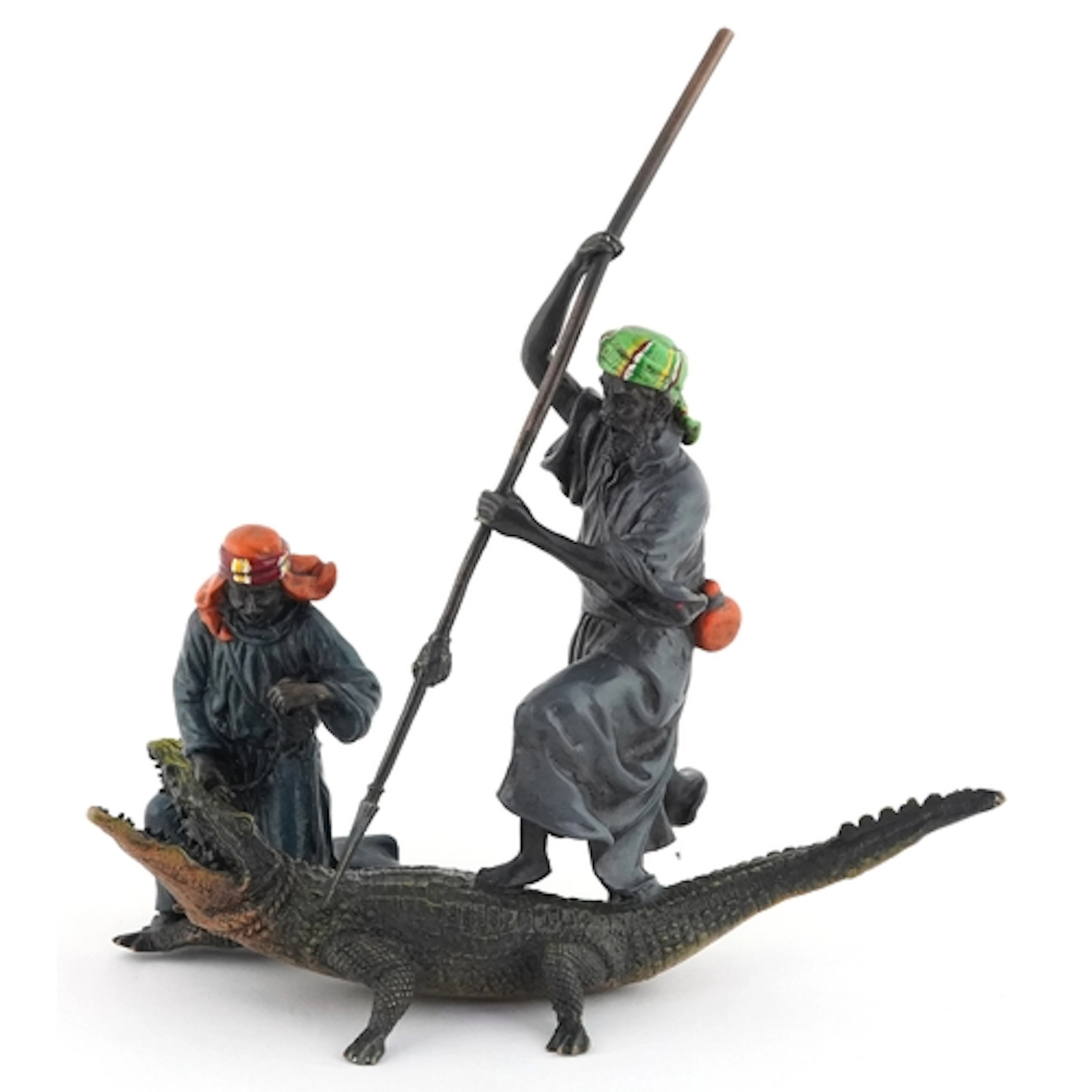 After Franz Xaver Bergmann, cold painted figure group of Ara...