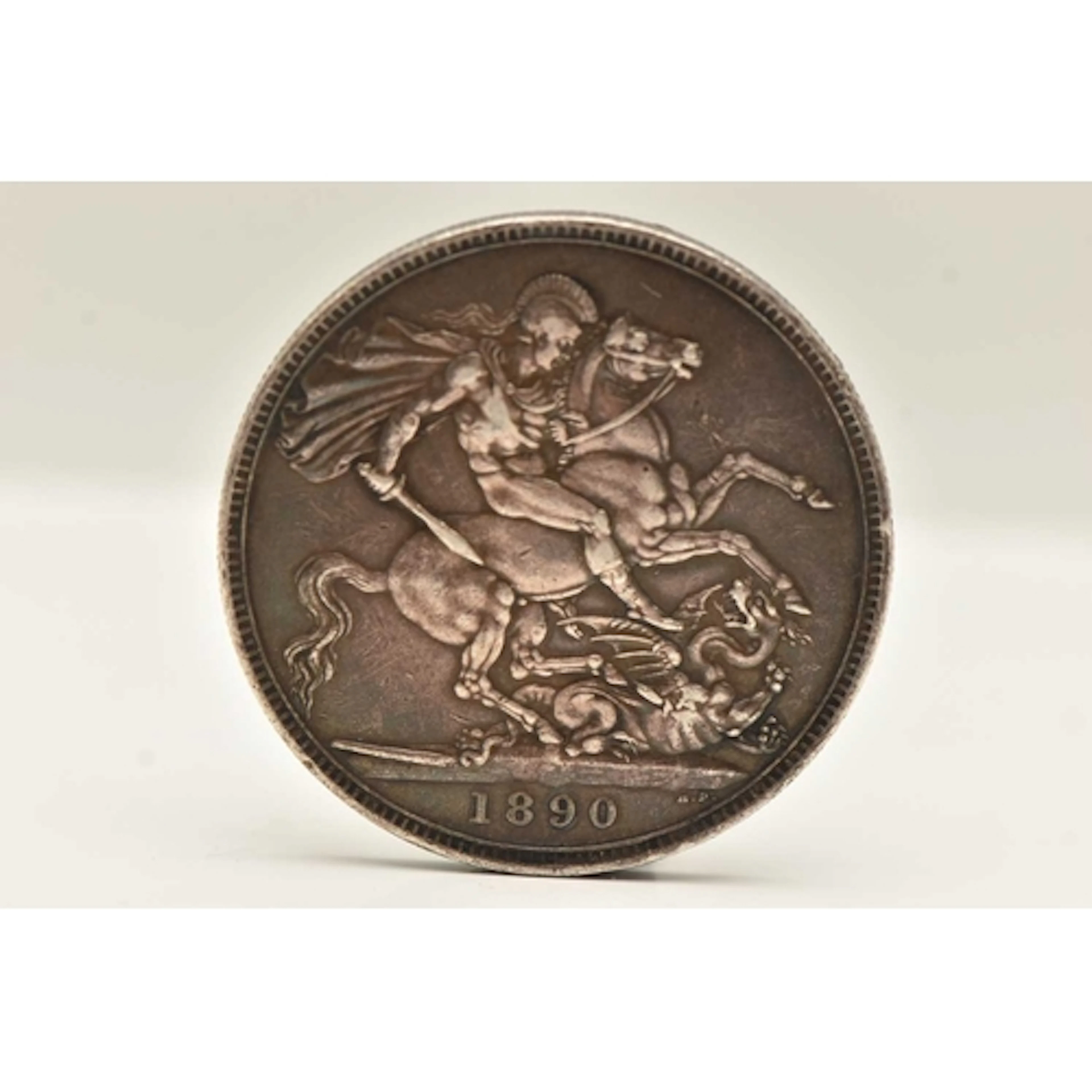 A VICTORIAN CROWN COIN, dated 1890, approximate diameter 38....
