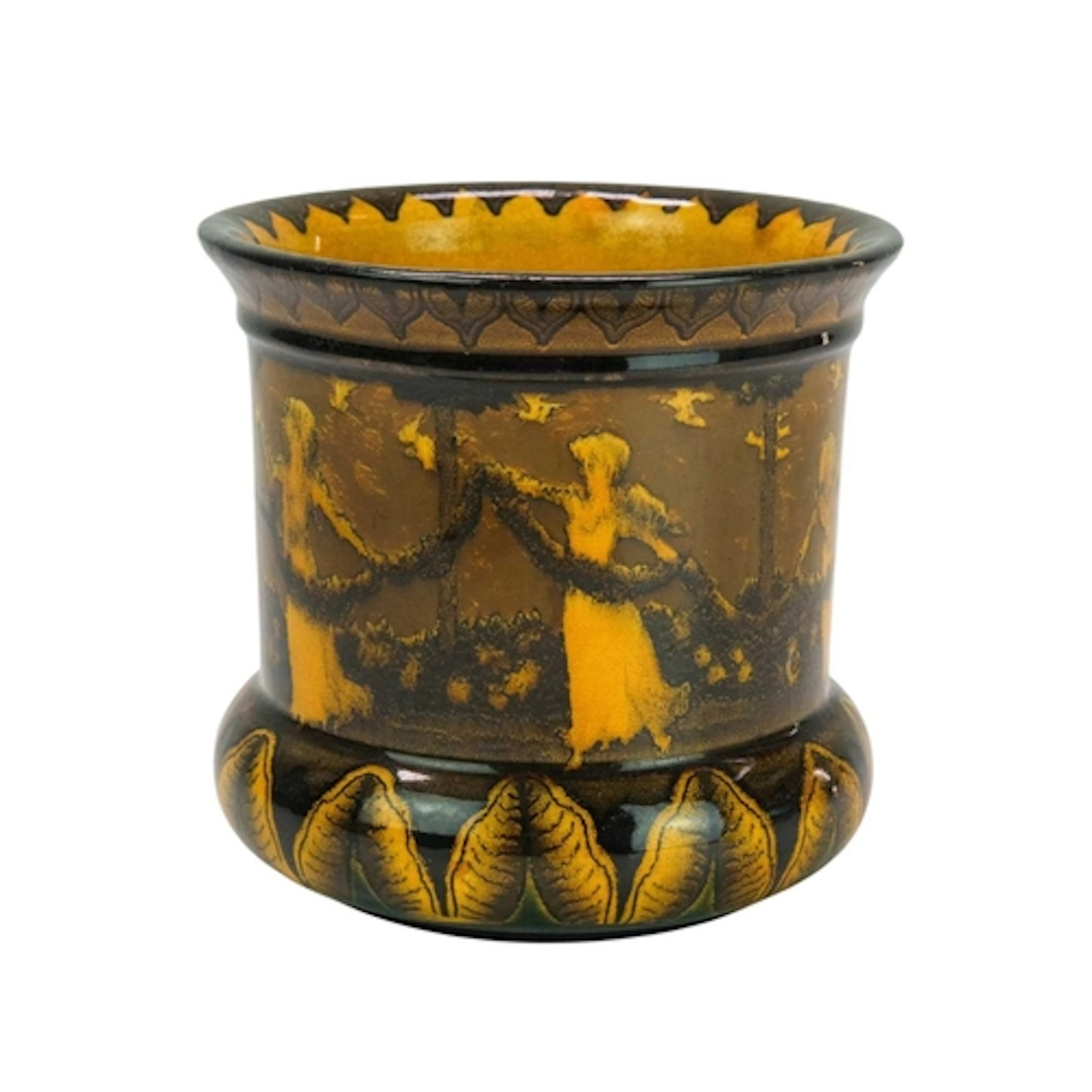 A Doulton Burslem Morrisian cache pot. Printed with dancing ...