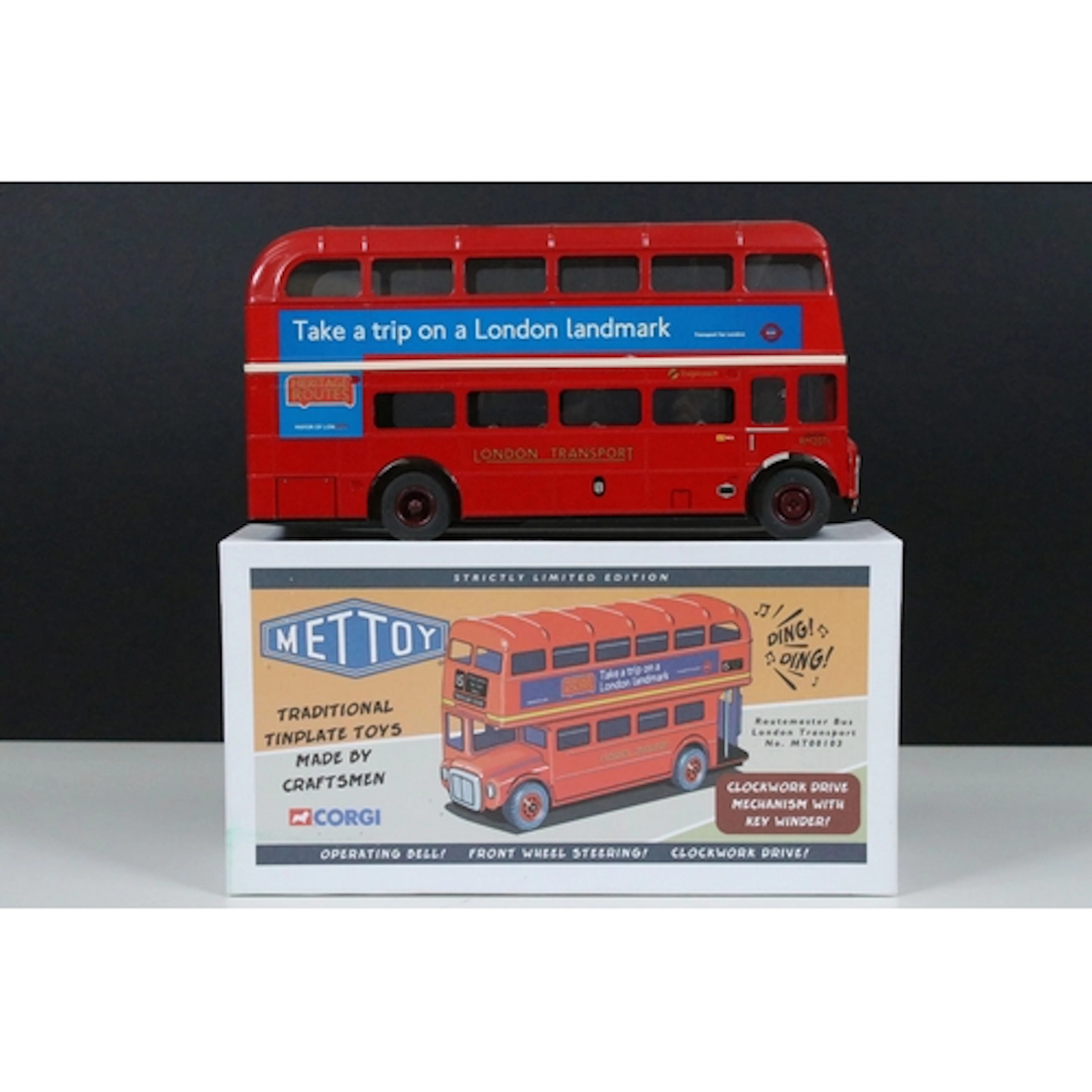 Boxed ltd edn Corgi Mettoy London Routemaster Bus tinplate c...