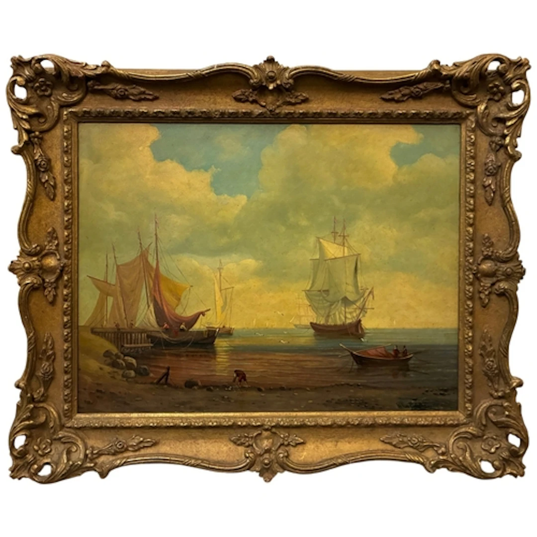 Willem Porcellis (Dutch, 19th Century) - Shoreline shipping ...