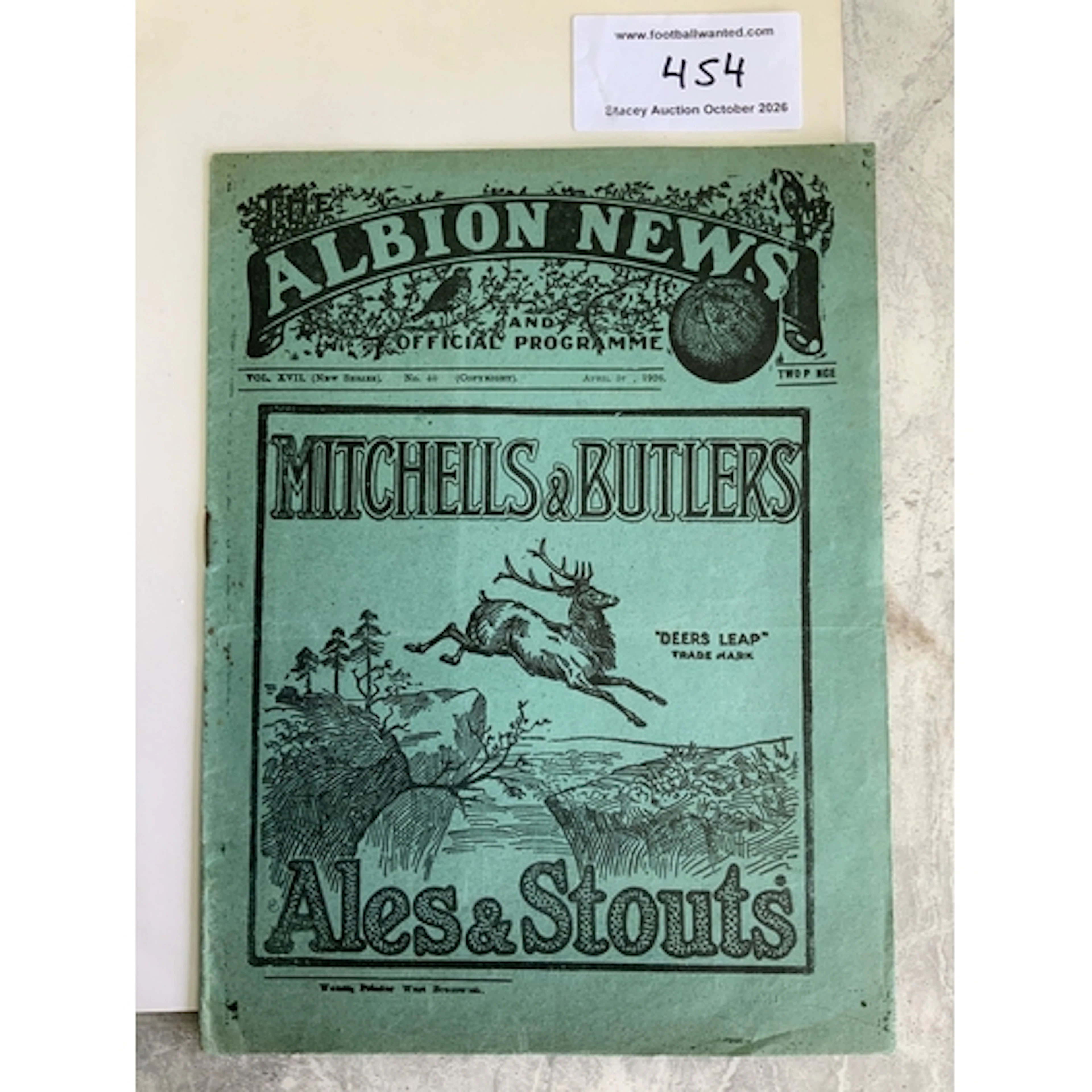 1925 - 1926 West Brom v Tottenham Football Programme: Very g...