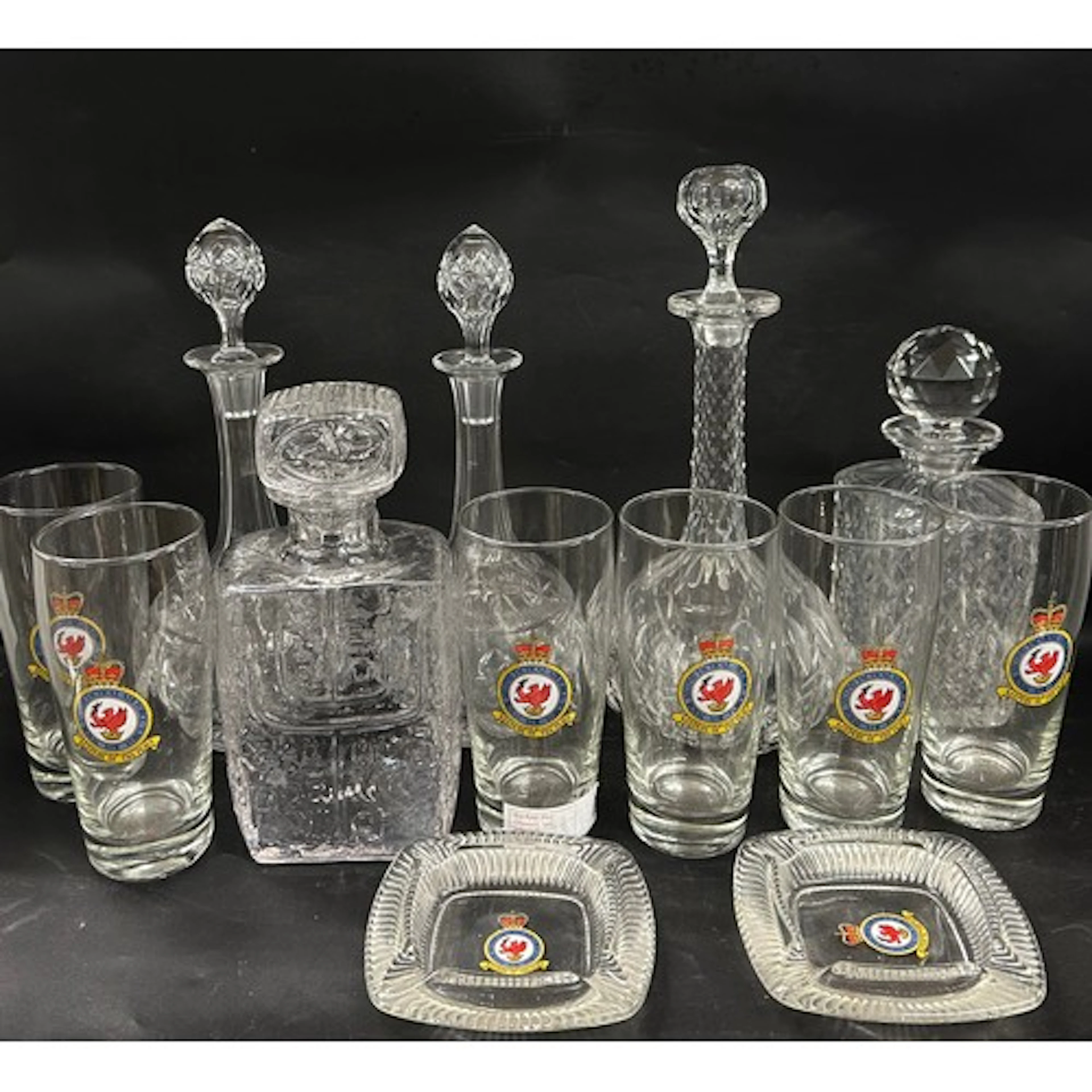 Five lead crystal decanters including one Swedish, together ...