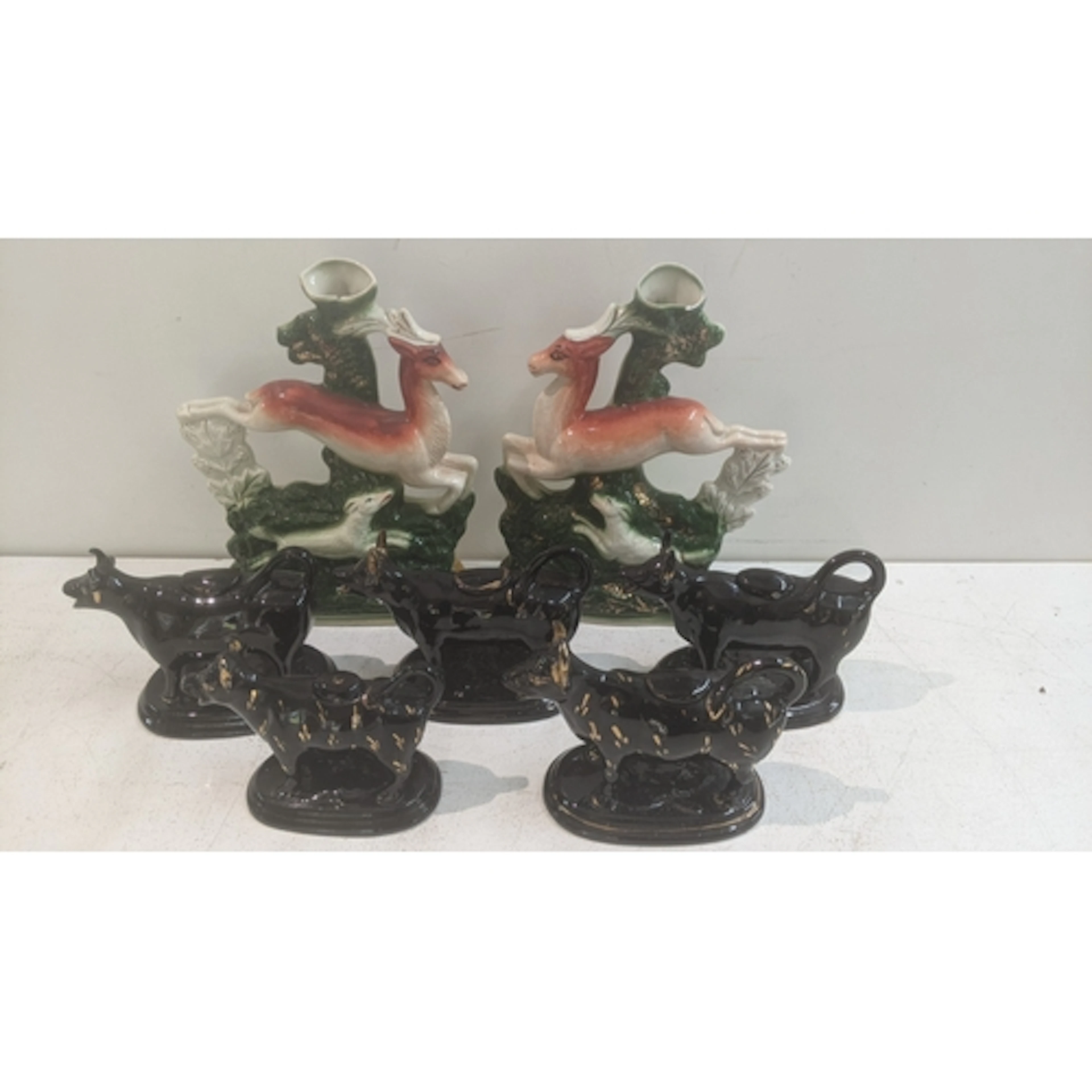 19th century and later ceramics to include a pair of Staffor...