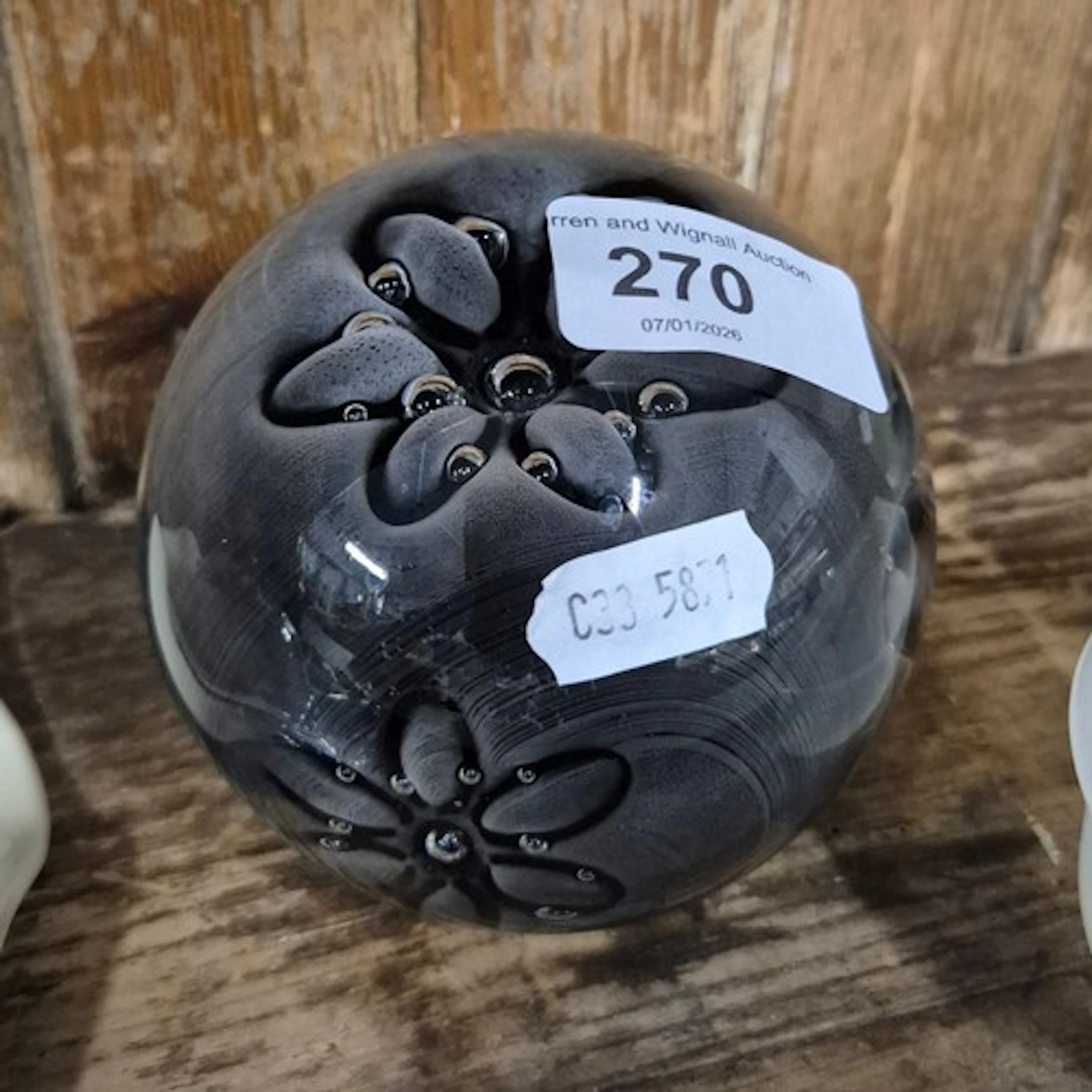 A large, heavy and unusual hand-made fumato paperweight by F...