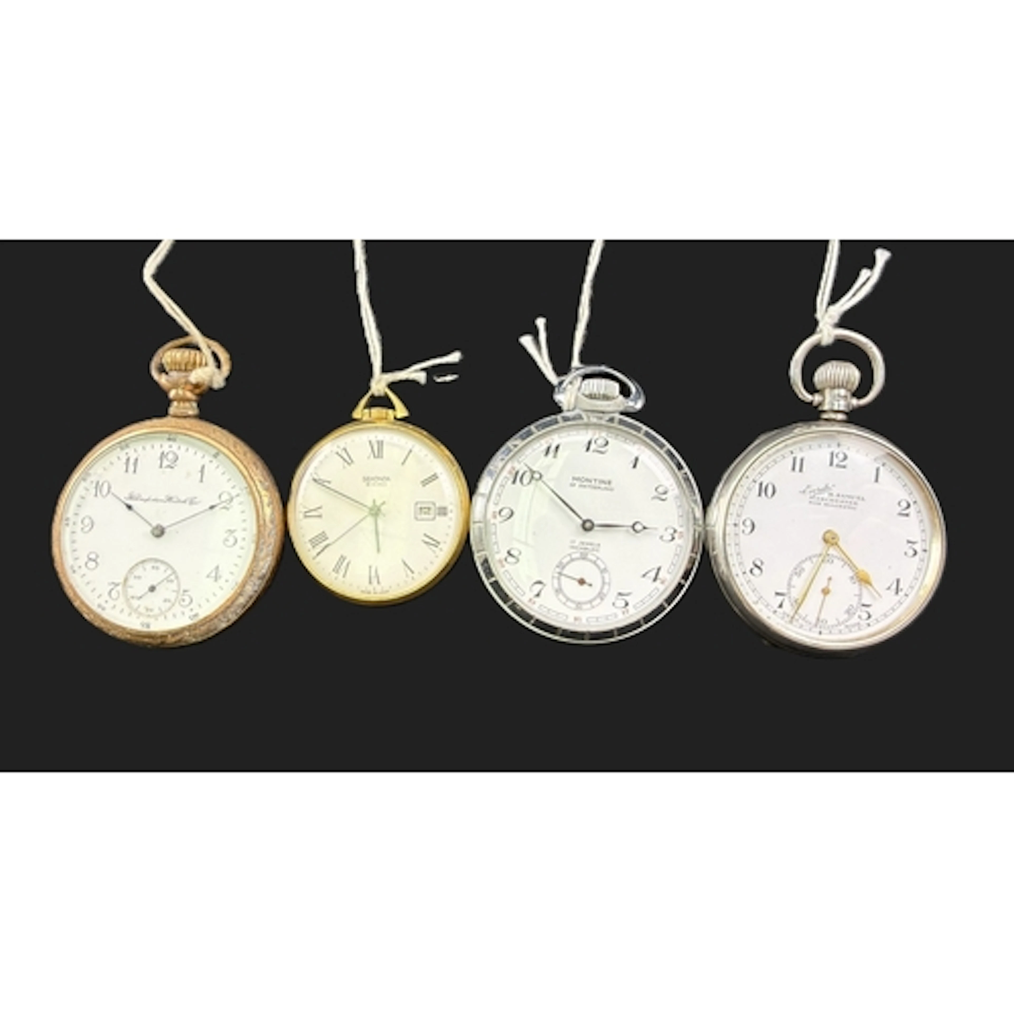 A gold plated open faced key wound pocket watch by The Hampd...