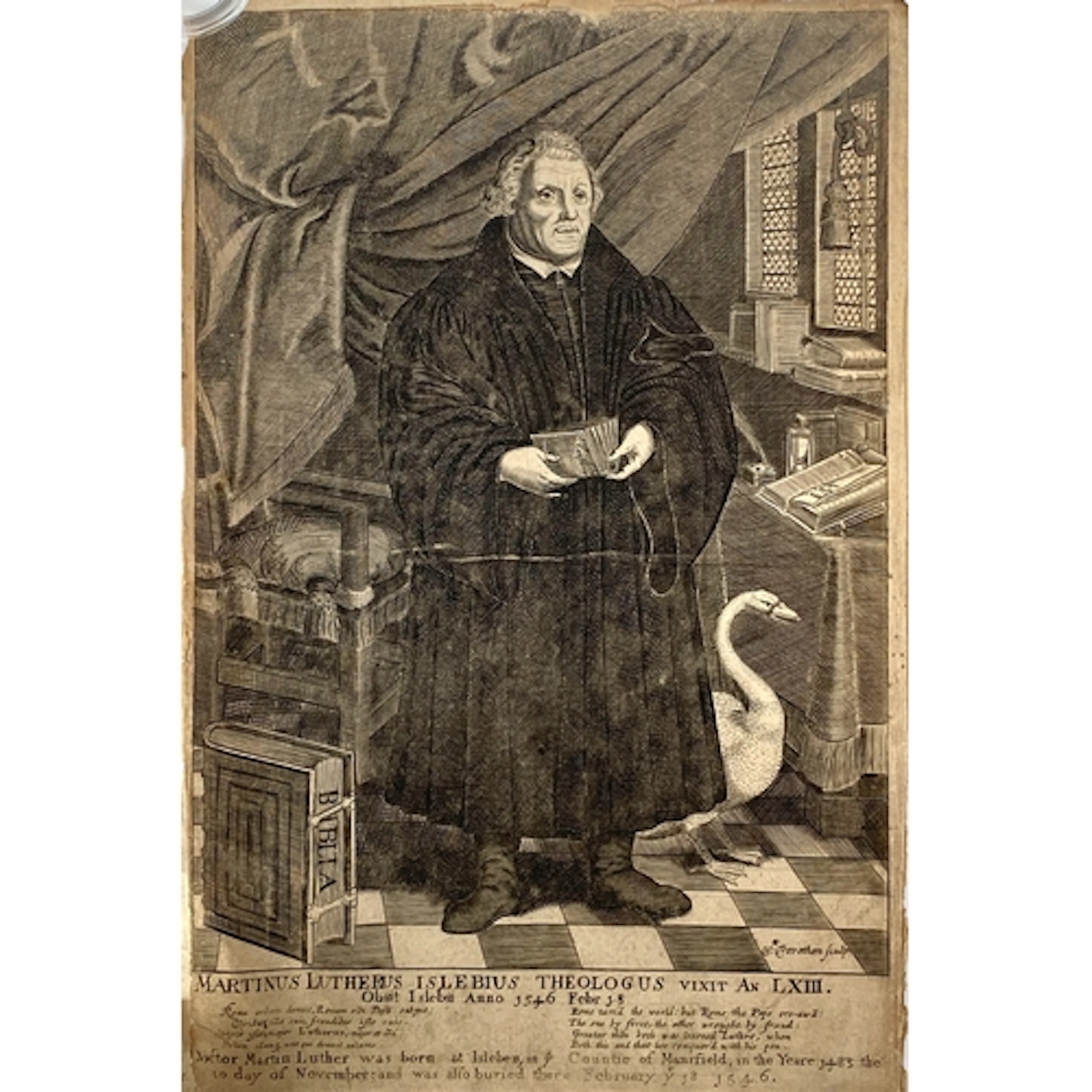 A mid 17th century engraving of Dr Martin Luther,' Martinus ...
