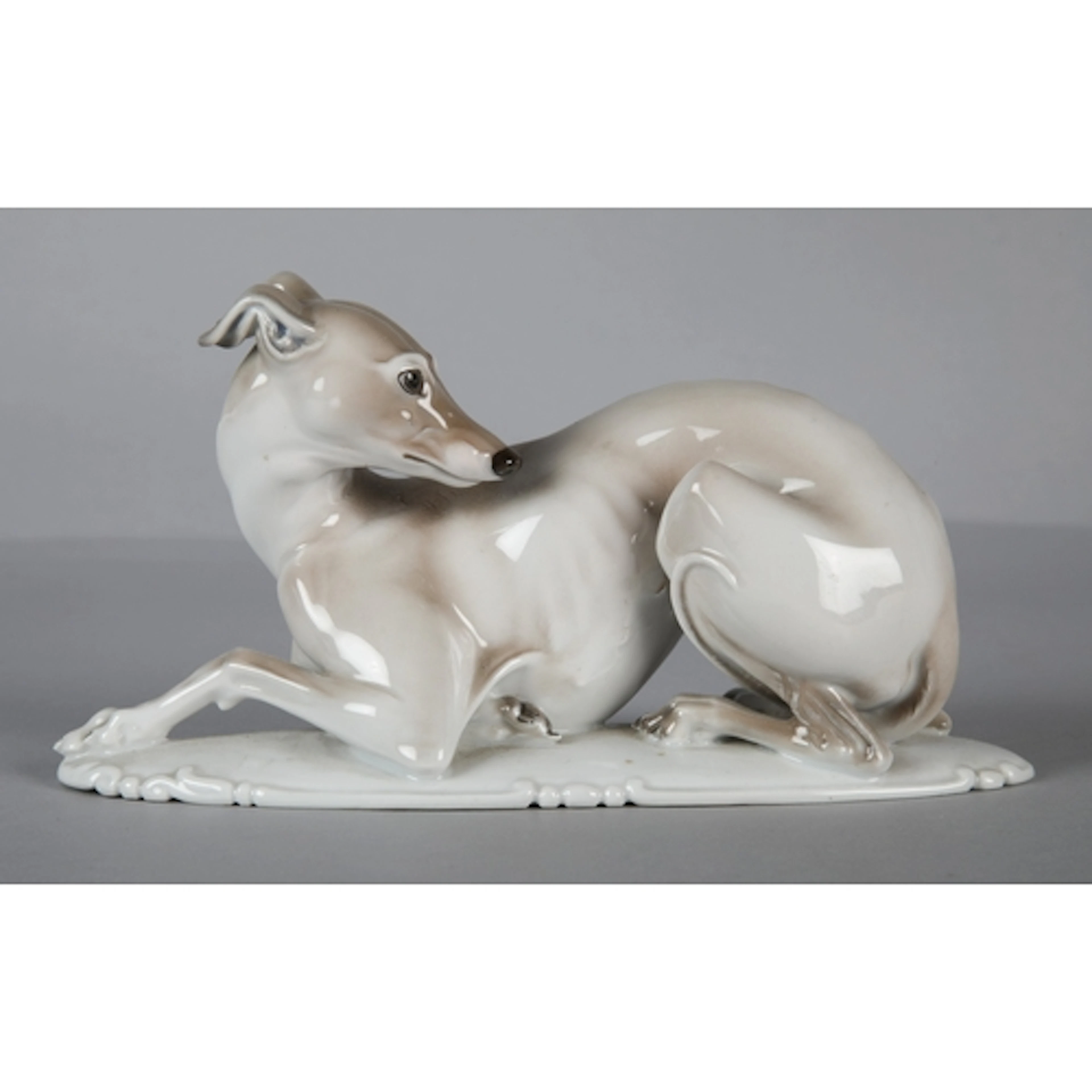 Rosenthal porcelain figure of a greyhound, 17cm long
