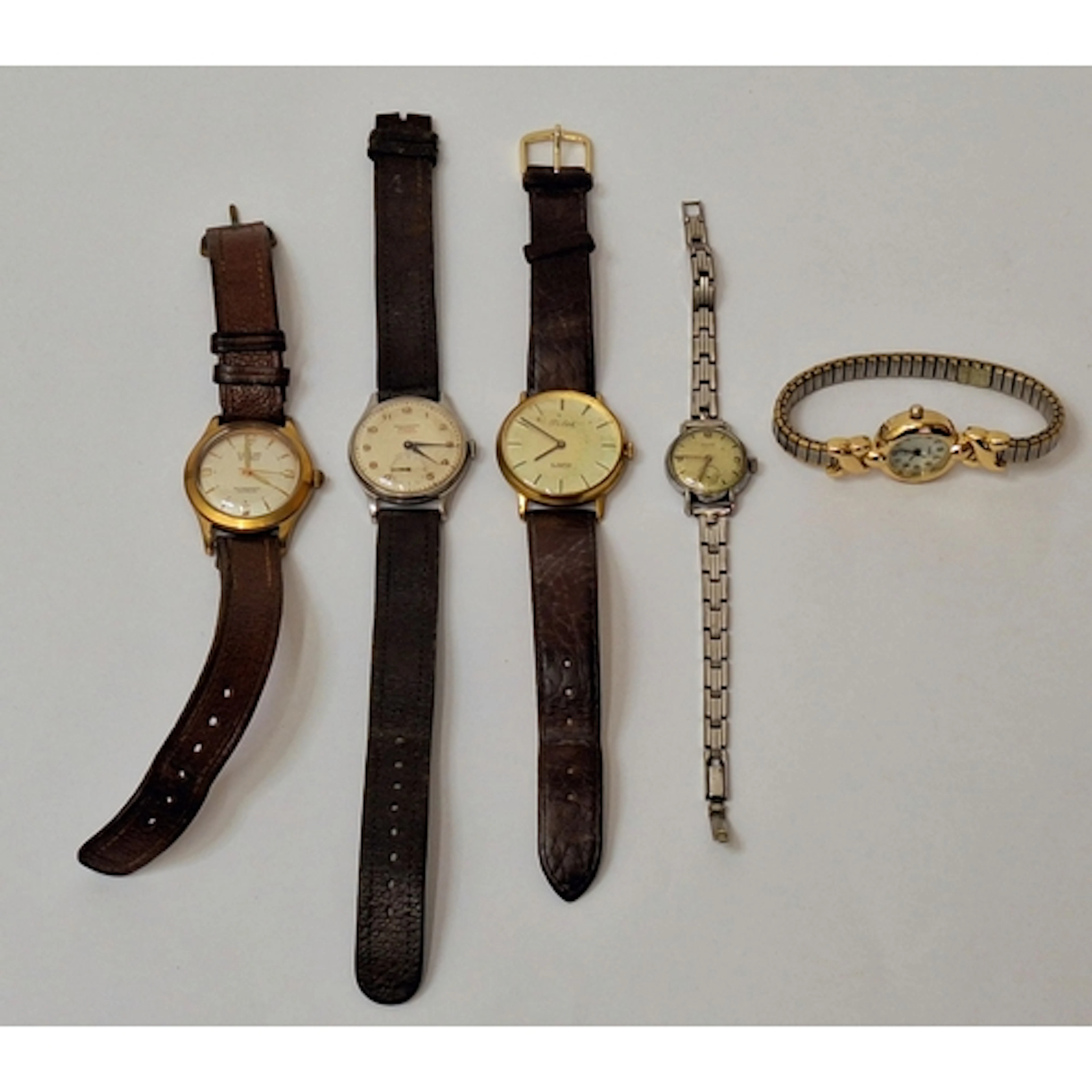 3 Vintage Gents Watches, Curtiss, Pilot & Bravingtons, 2 lad...