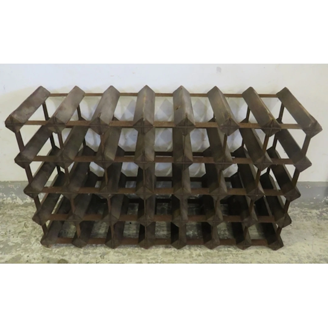 Vintage Wood & Metal Wine Rack for 35 bottles approx. 35cm H...