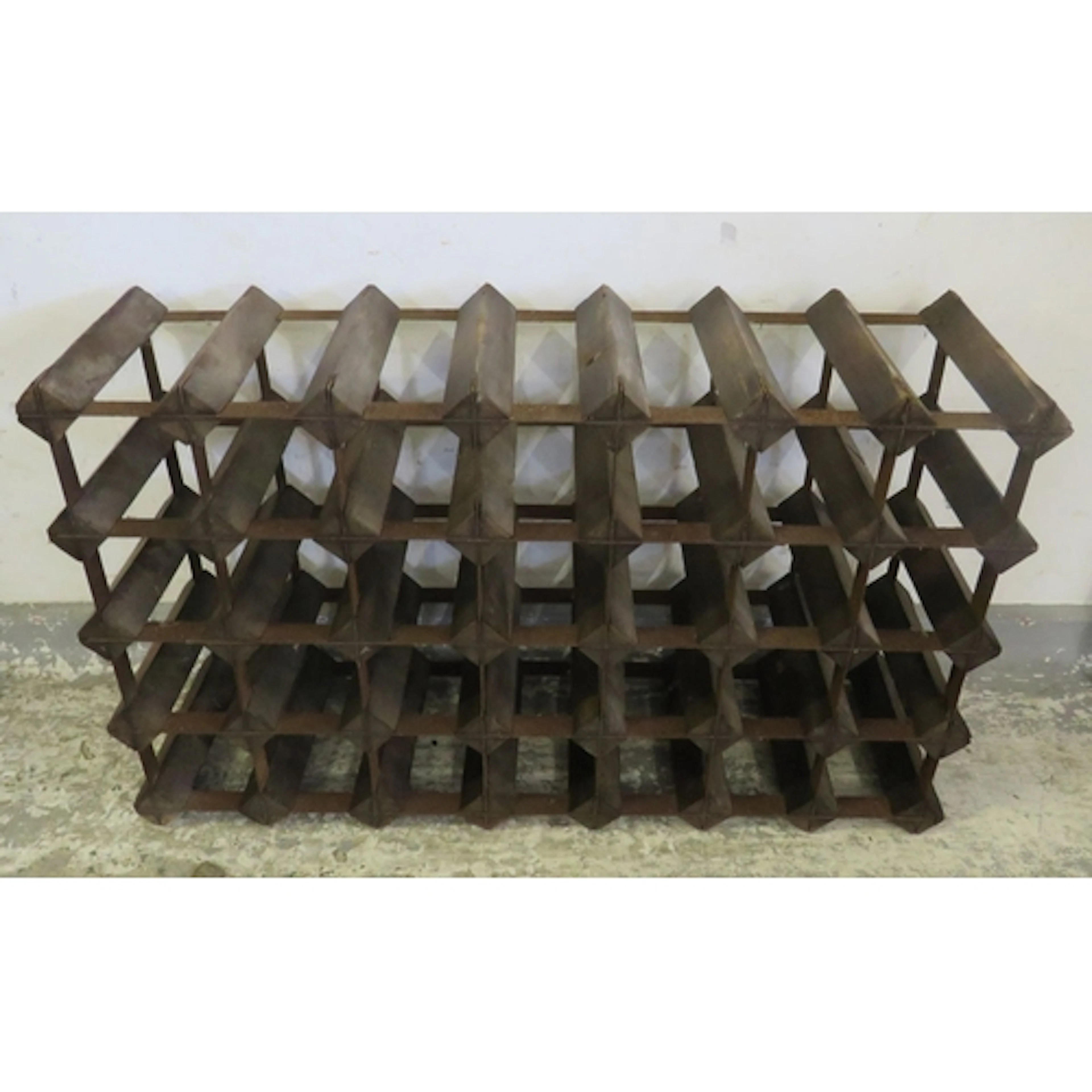 Vintage Wood & Metal Wine Rack for 35 bottles approx. 35cm H...