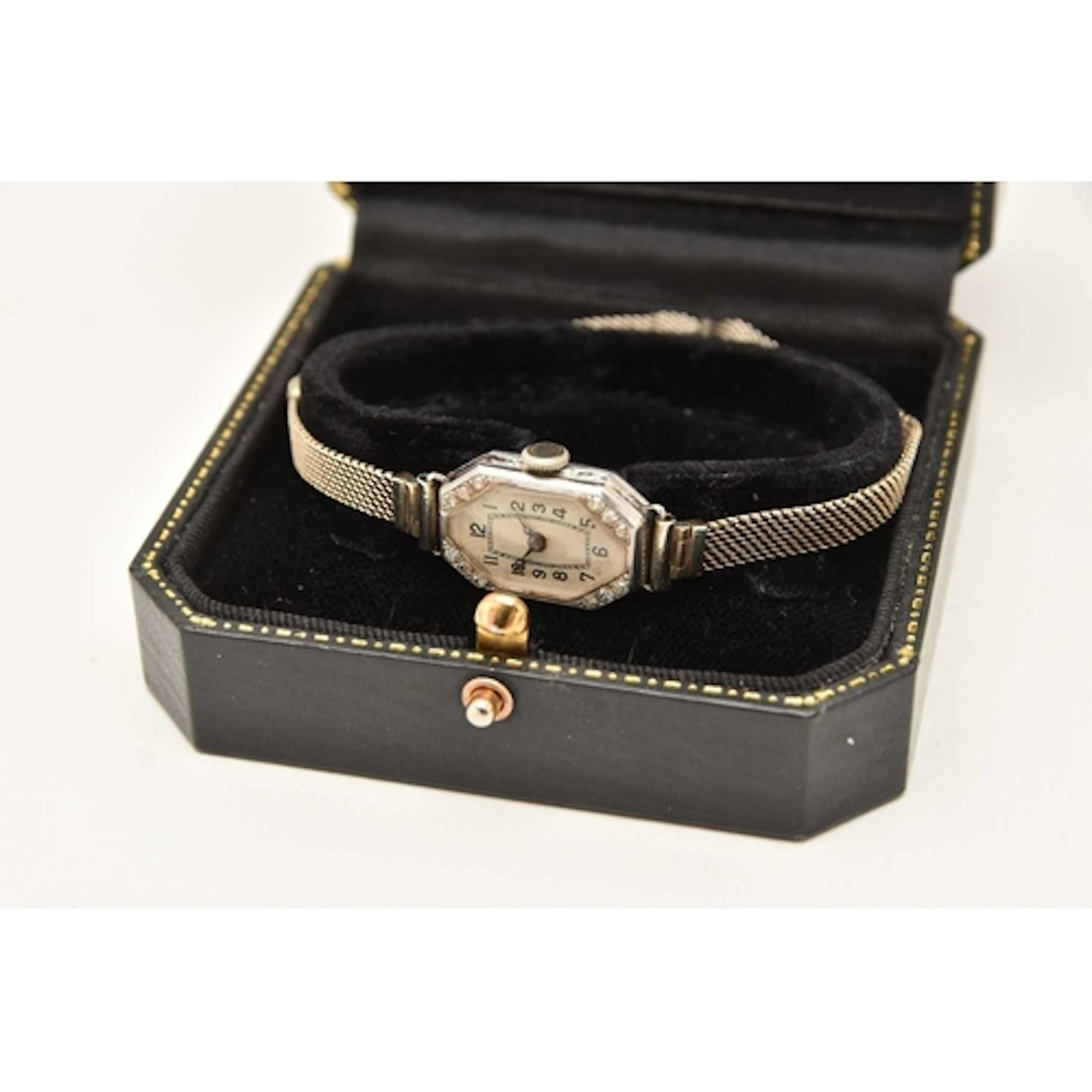 A LADIES WHITE METAL, DIAMOND SET COCKTAIL WRISTWATCH, manua...