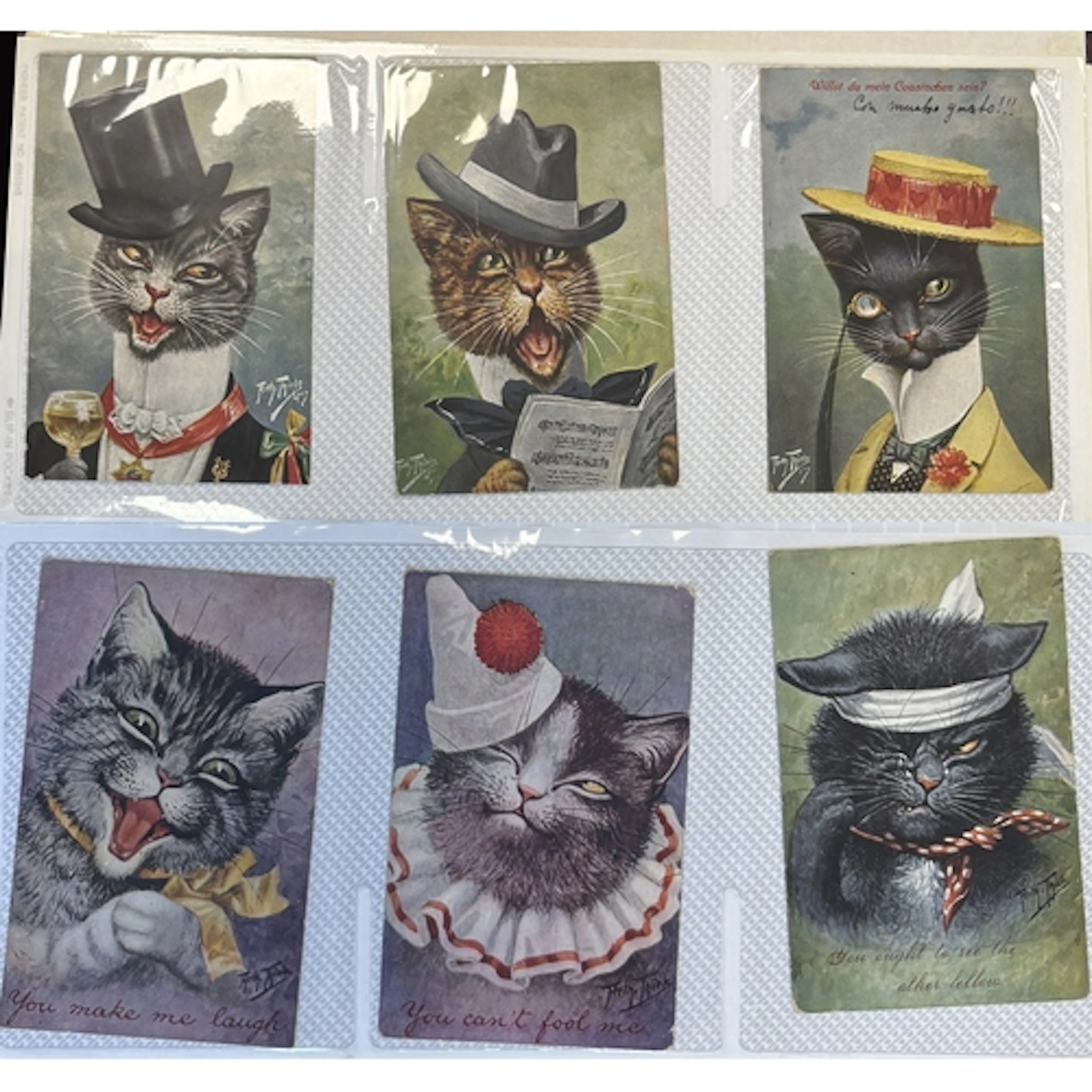 Arthur Thiele. Coln. of vintage comic cards in album, incl. ...