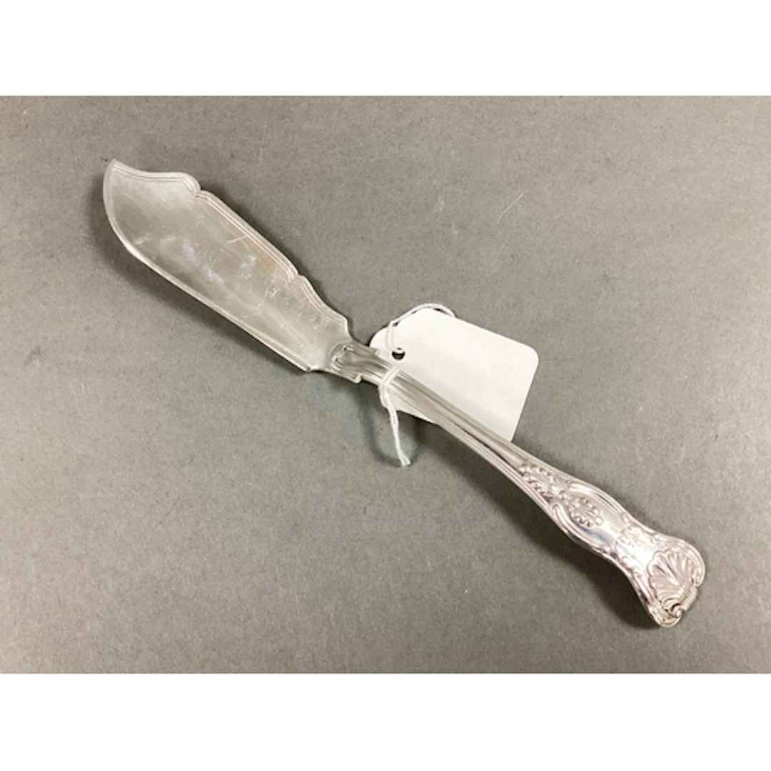 A Victorian Hallmarked Silver Kings Pattern Fish Knife, Elki...