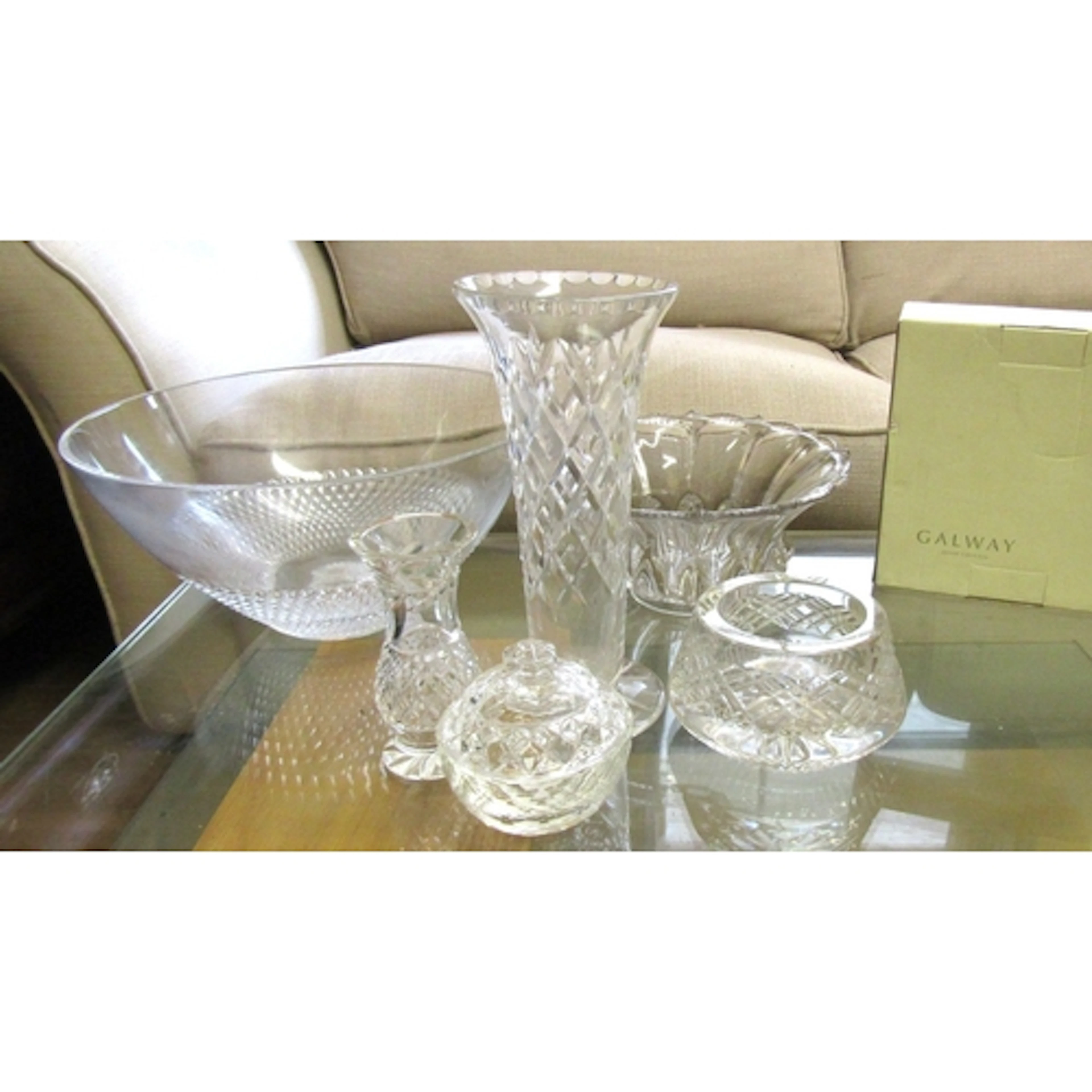 Collection of Various Irish Crystal Quantity as Photographed