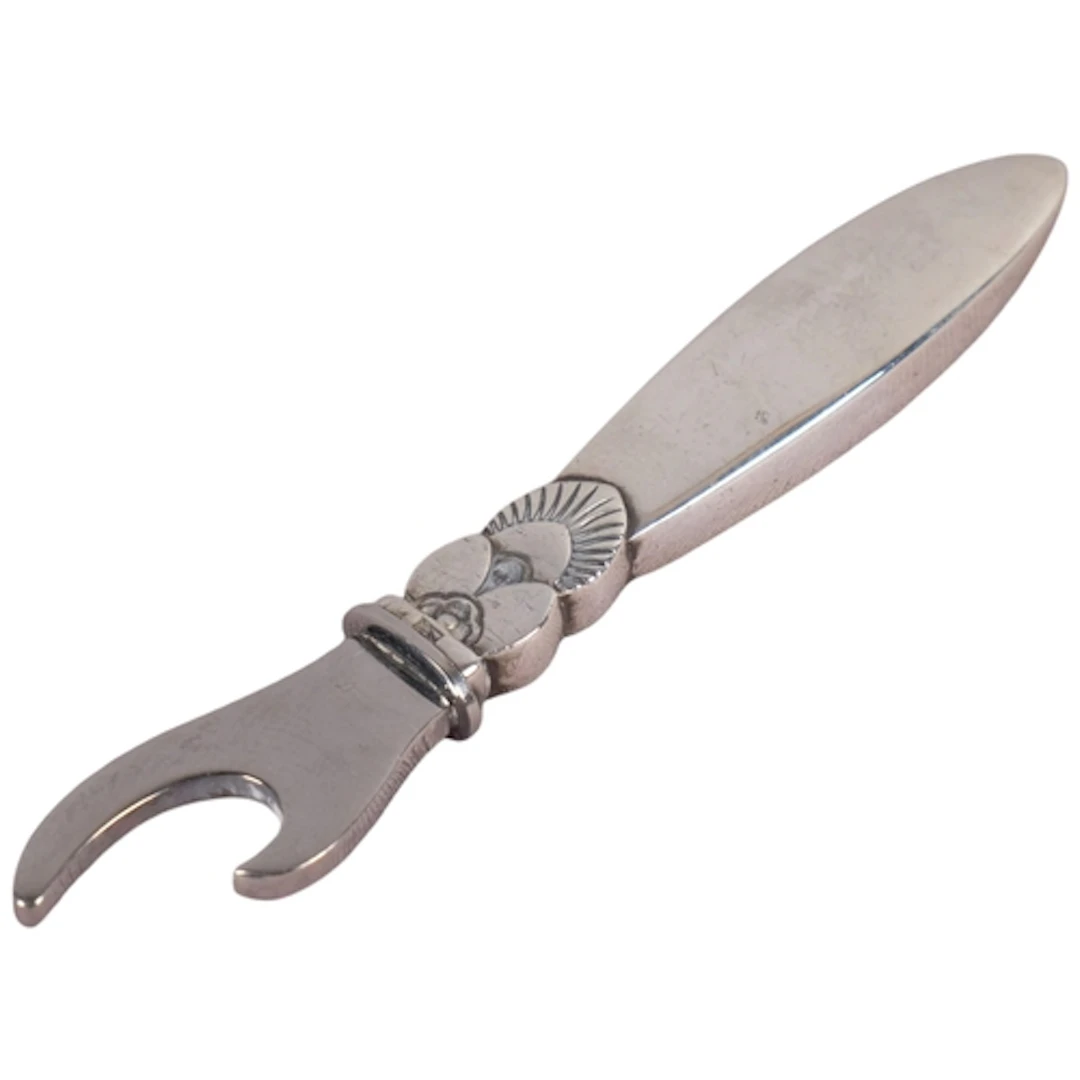 GEORG JENSEN - a Danish sterling silver handled Cactus bottl...
