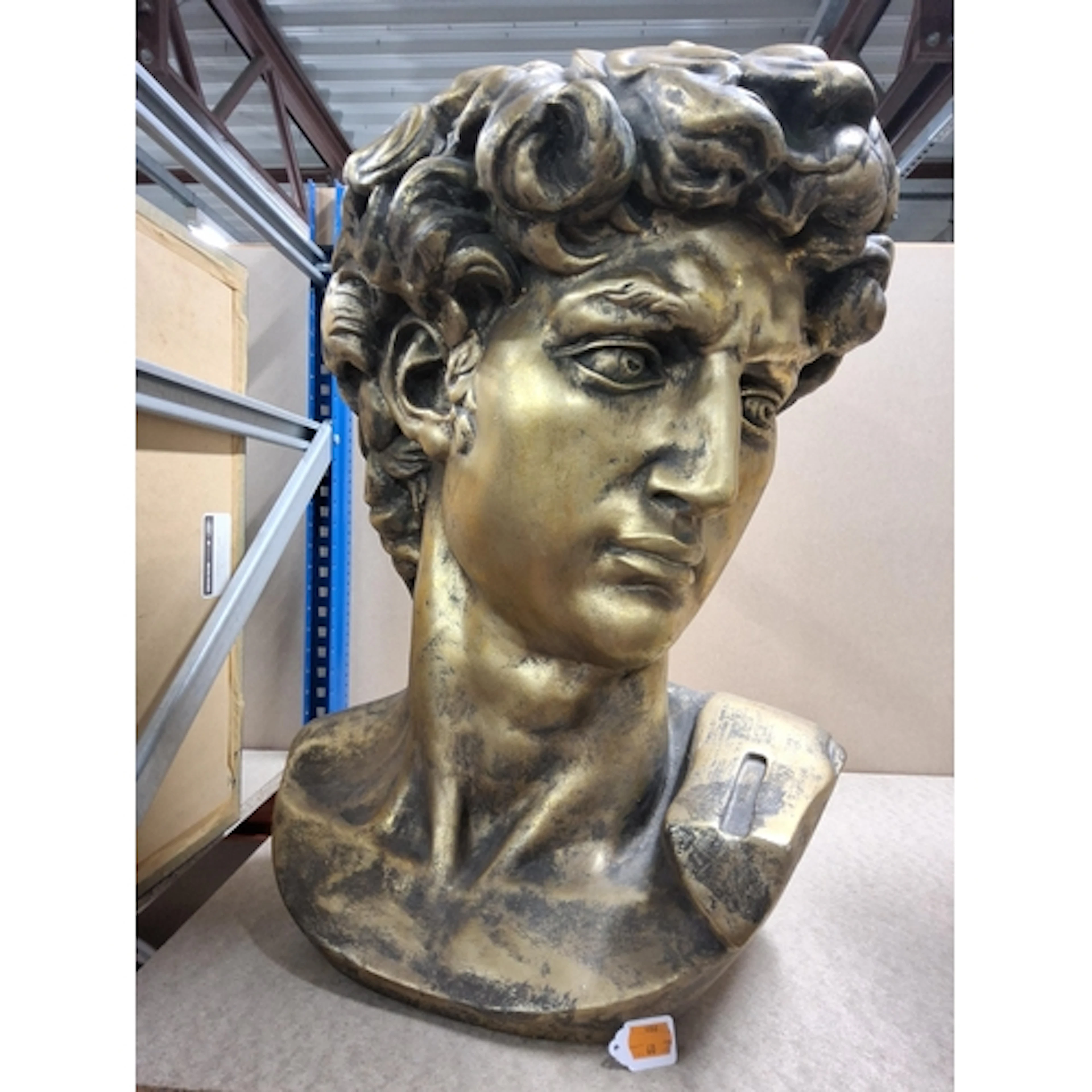 A CONTEMPORARY EXTRA LARGE CERAMIC BUST OF MICHAELANGELO'S '...