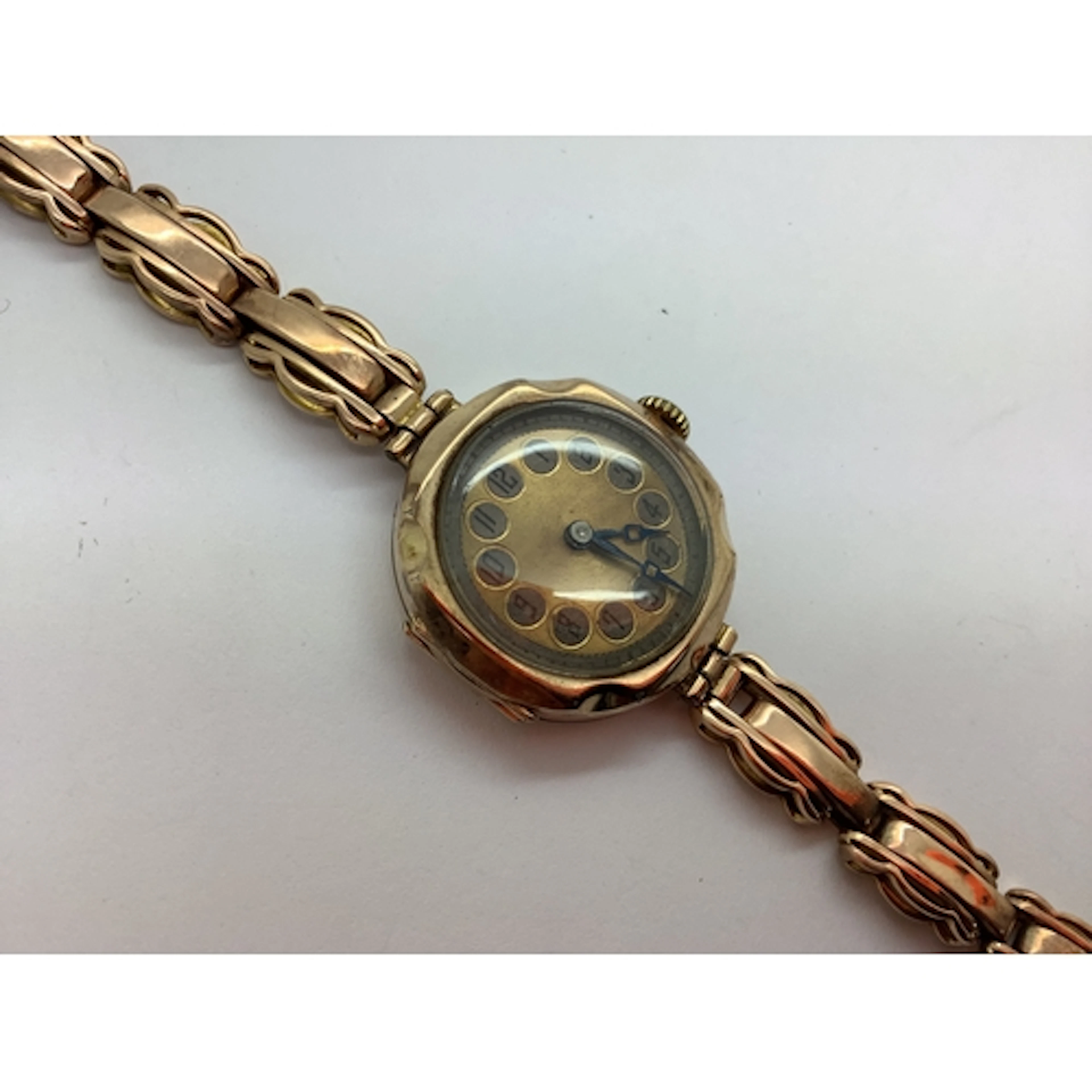 A Vintage 9ct Rose Gold Cased Ladies Wristwatch, the texture...