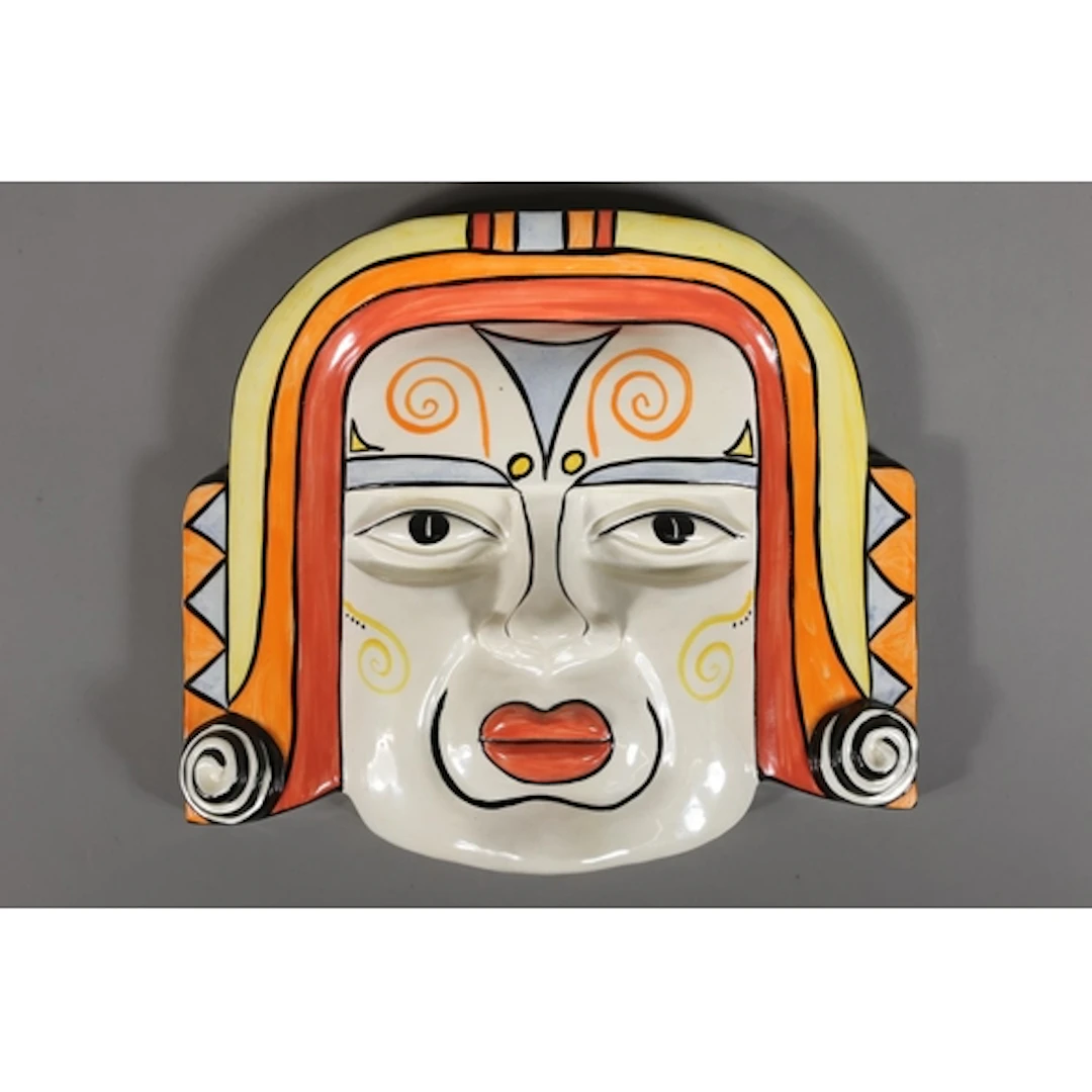 Old Ellgreave Pottery dish wall mask signed to base. (...