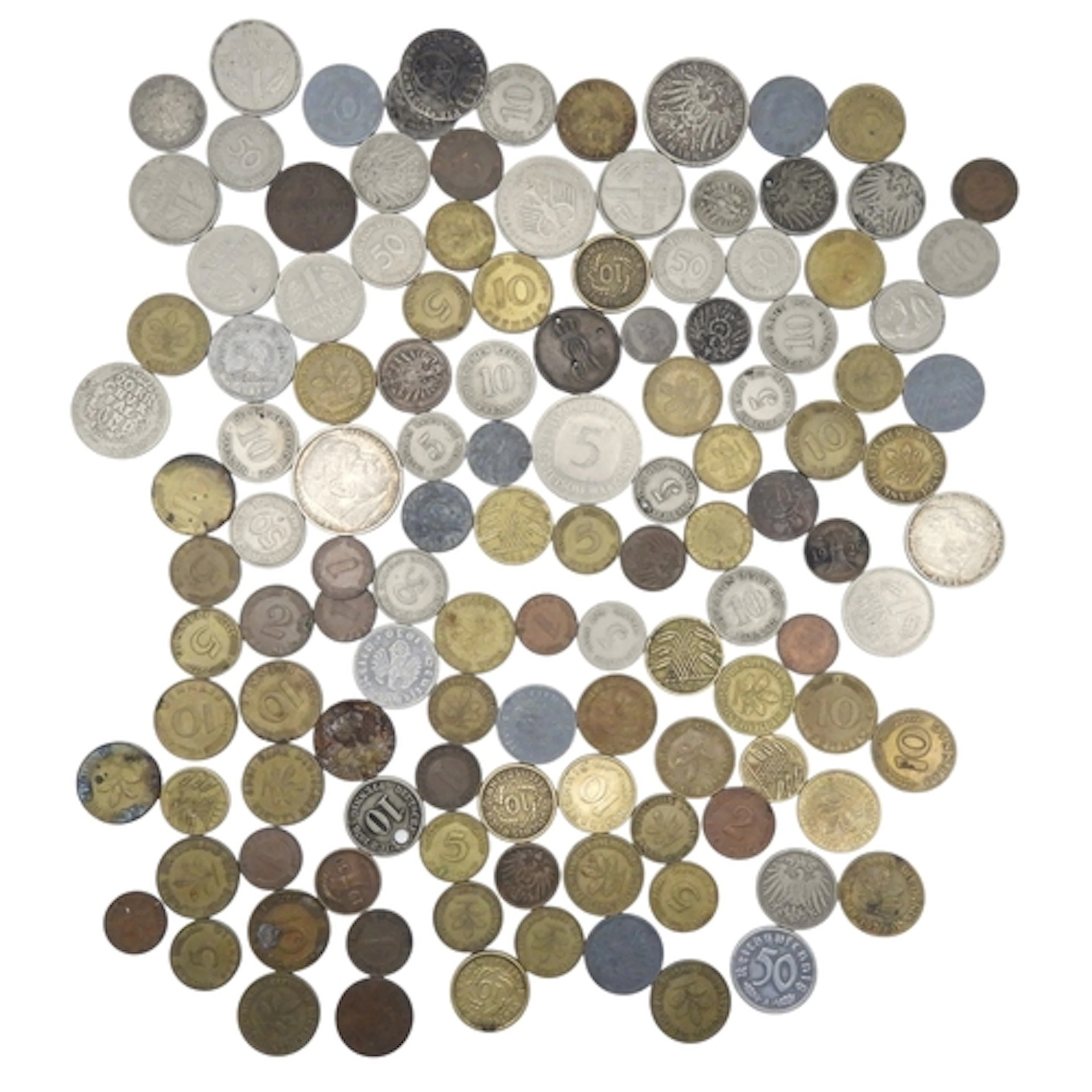 A lot comprising German coins to include empire and later ex...