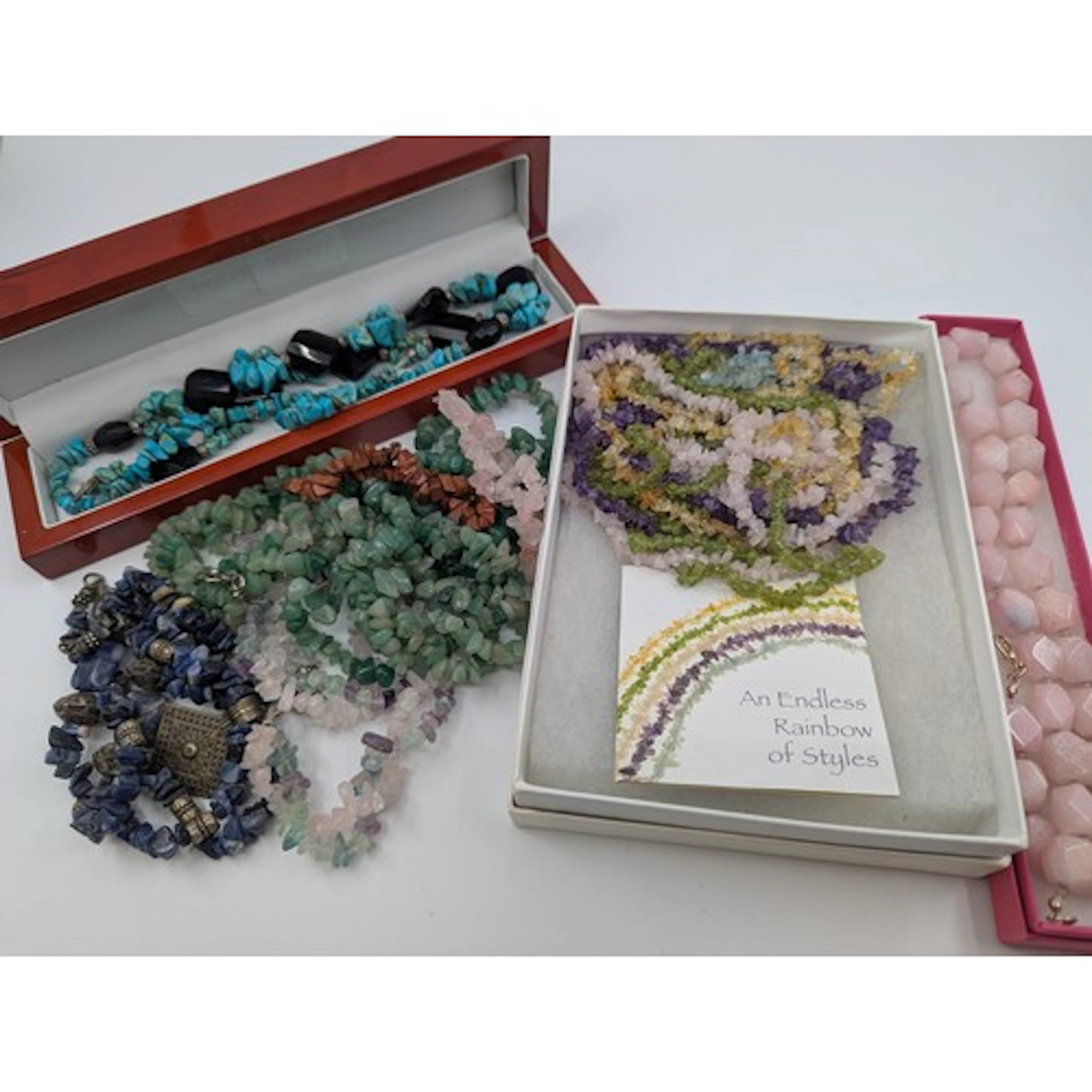 A selection of semi-precious gemstone jewellery, to include...