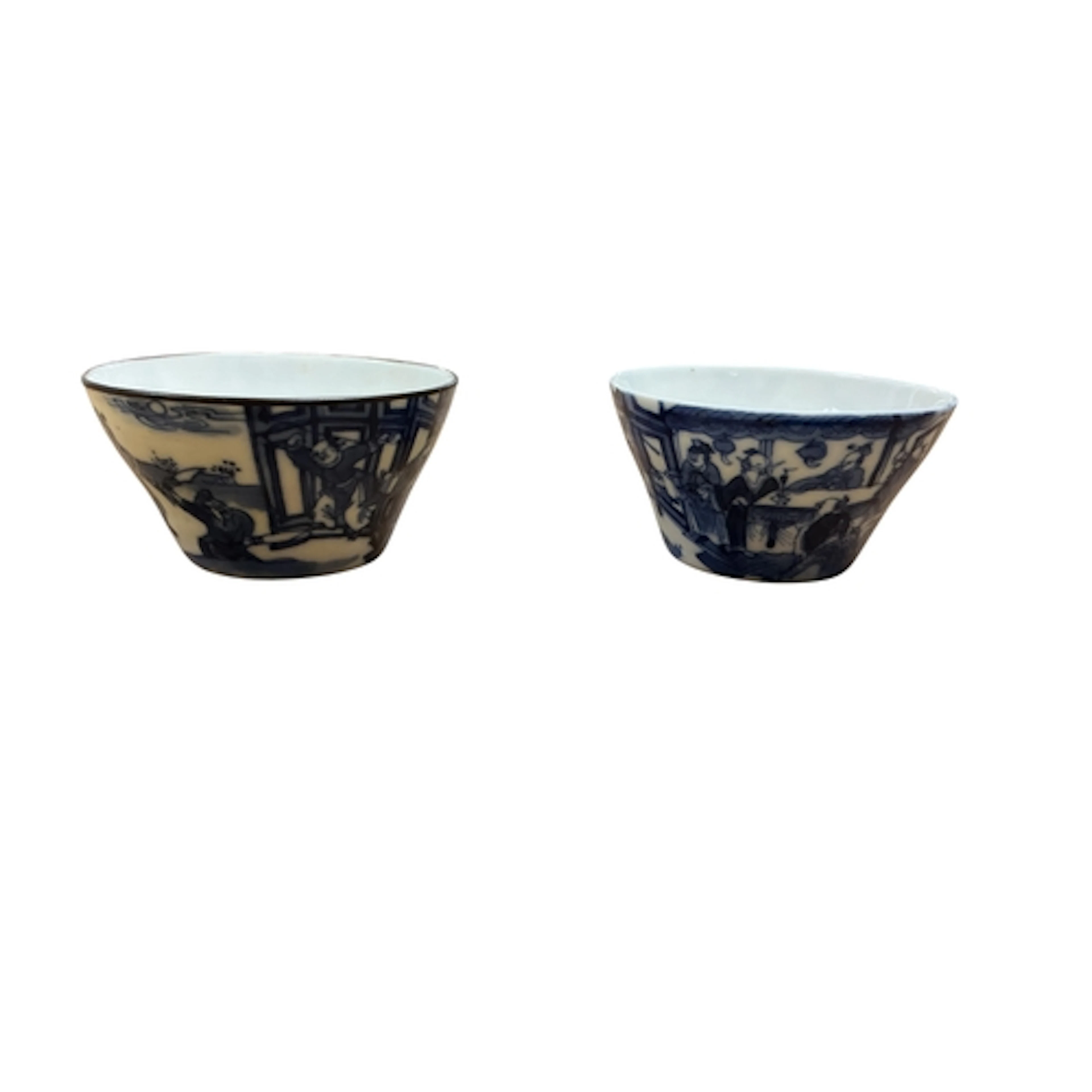 Two 19th century Chinese blue and white cups, Xuande mark, p...