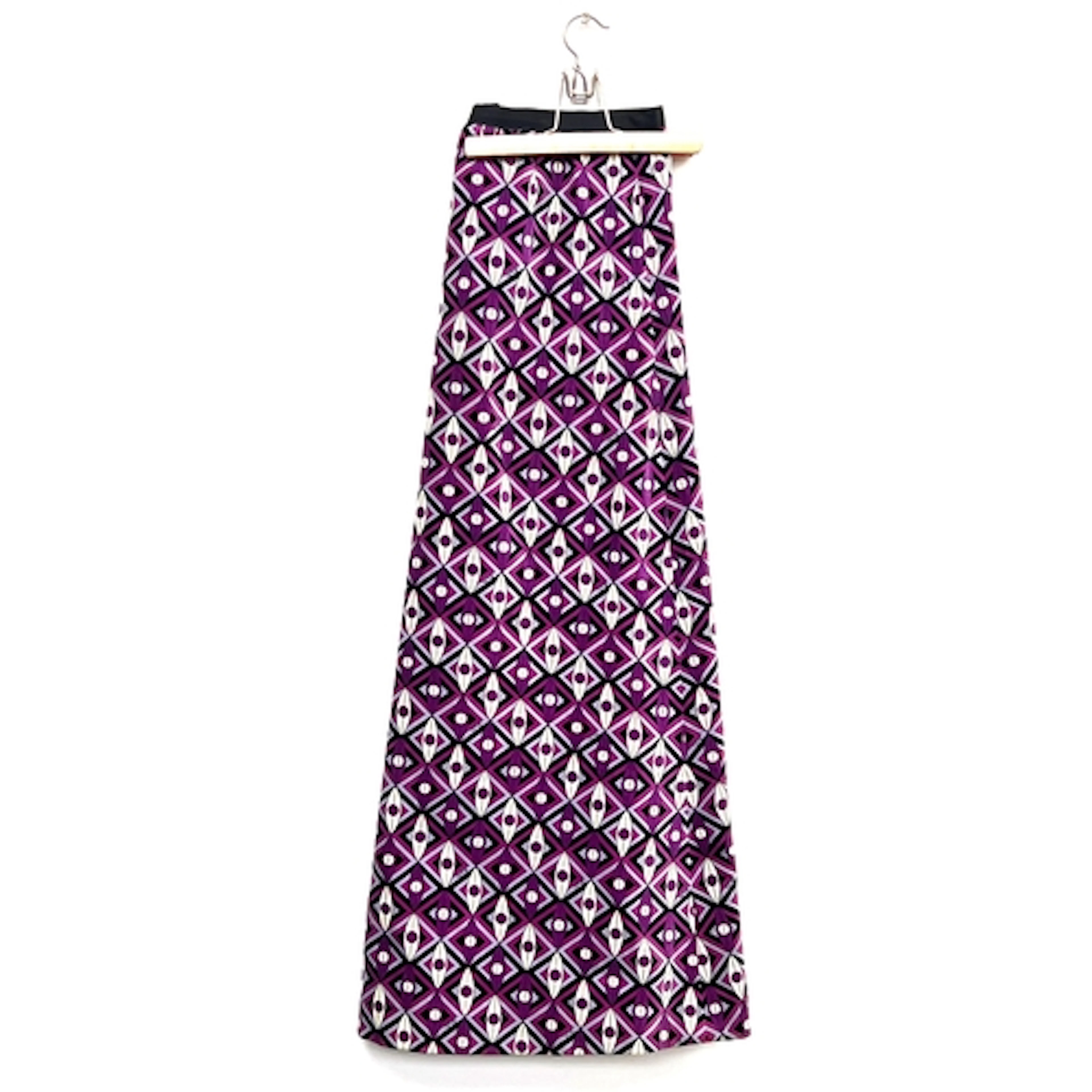 An Emilio Pucci heavy purple velvet skirt in a geometric pat...
