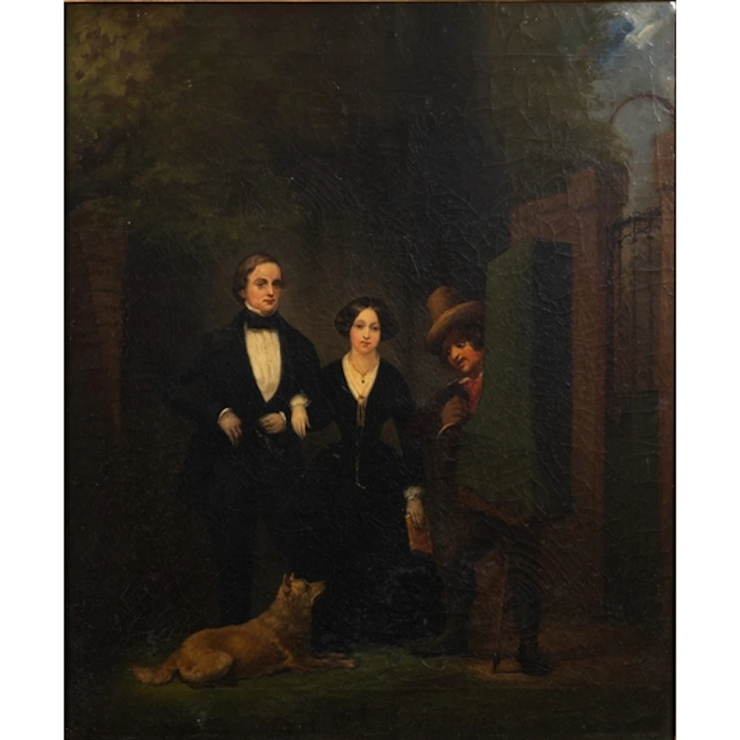 19th Century British school - A Victorian couple with their...