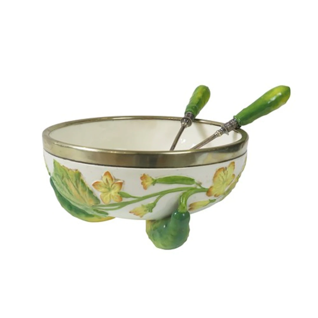 A LATE 19TH CENTURY WEDGWOOD SALAD BOWL WITH SERVERS the cre...