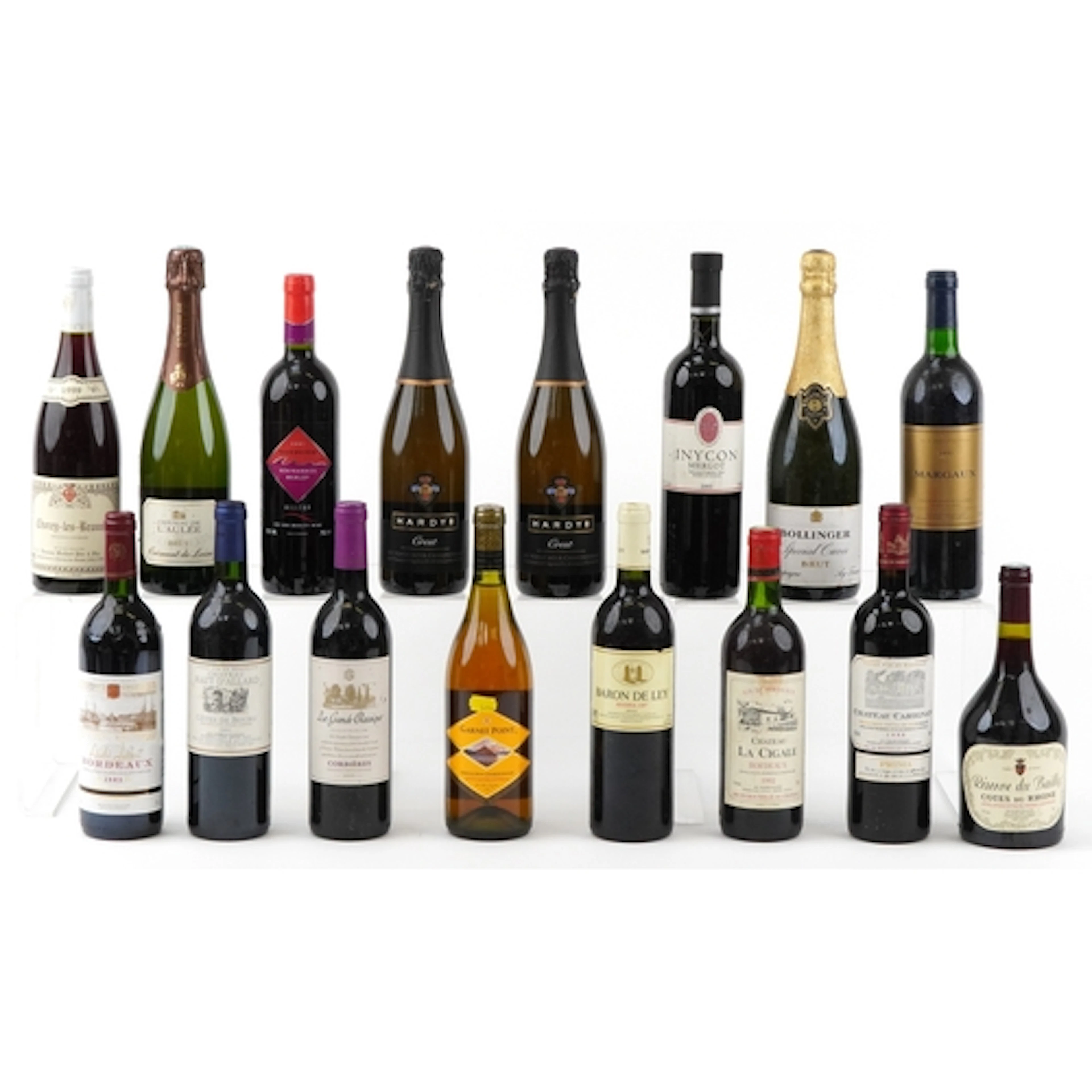 Sixteen bottles of alcohol including Bollinger Special Cuvée...