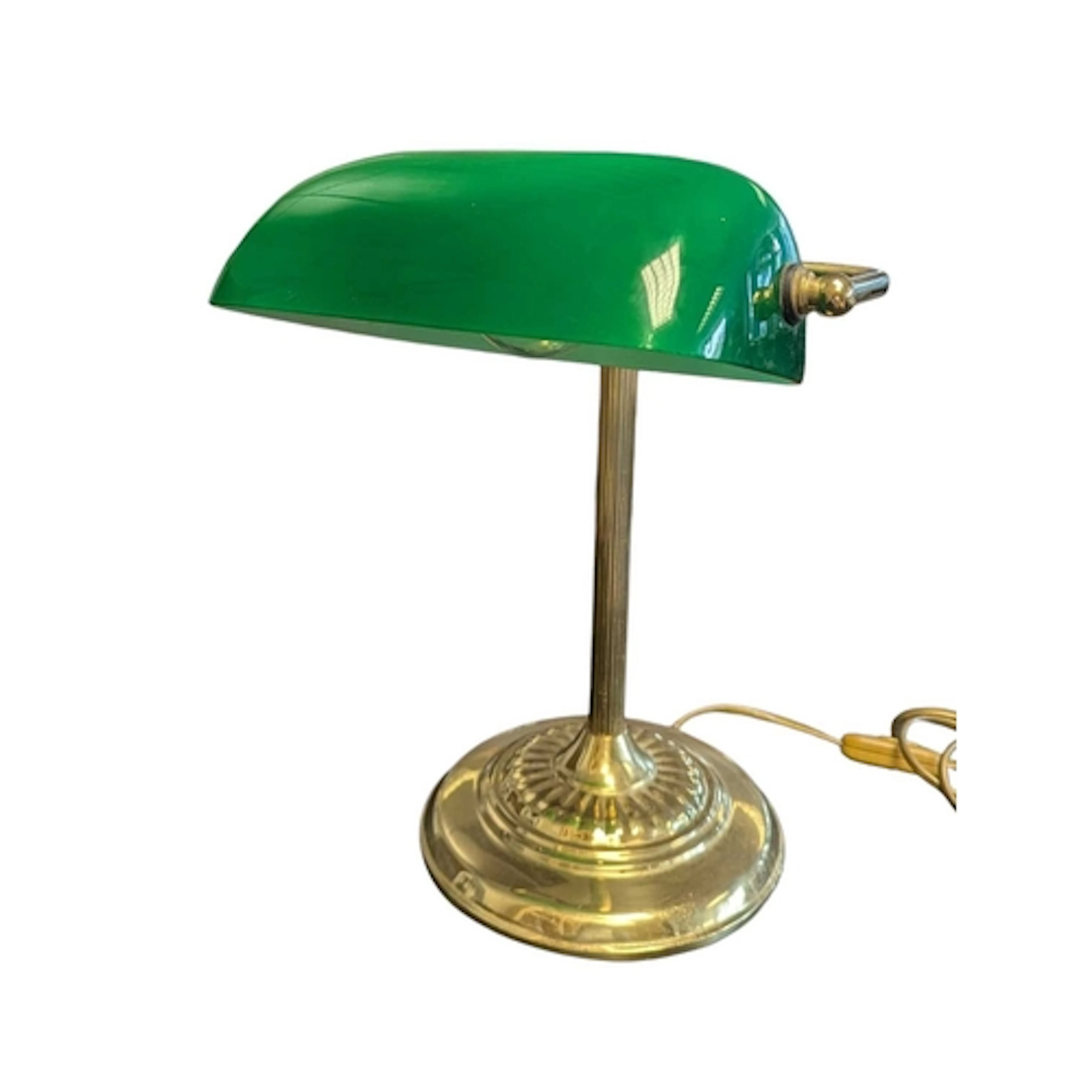 A vintage late 20th century desk top bankers lamp. The lamp ...
