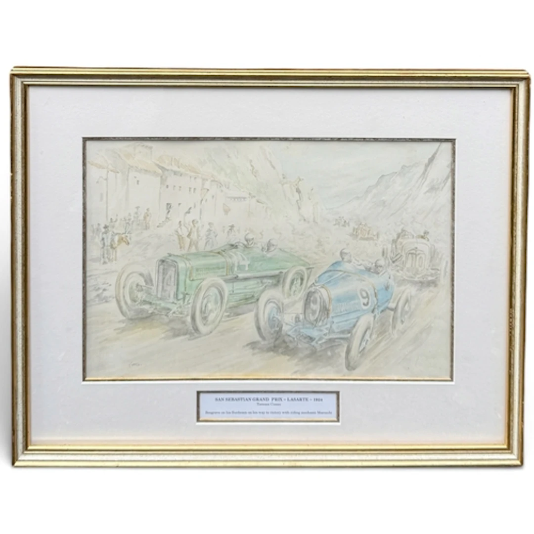 TERRENCE CUNEO: SAN SEBASTIAN GRAND PRIX Watercolour on pape...