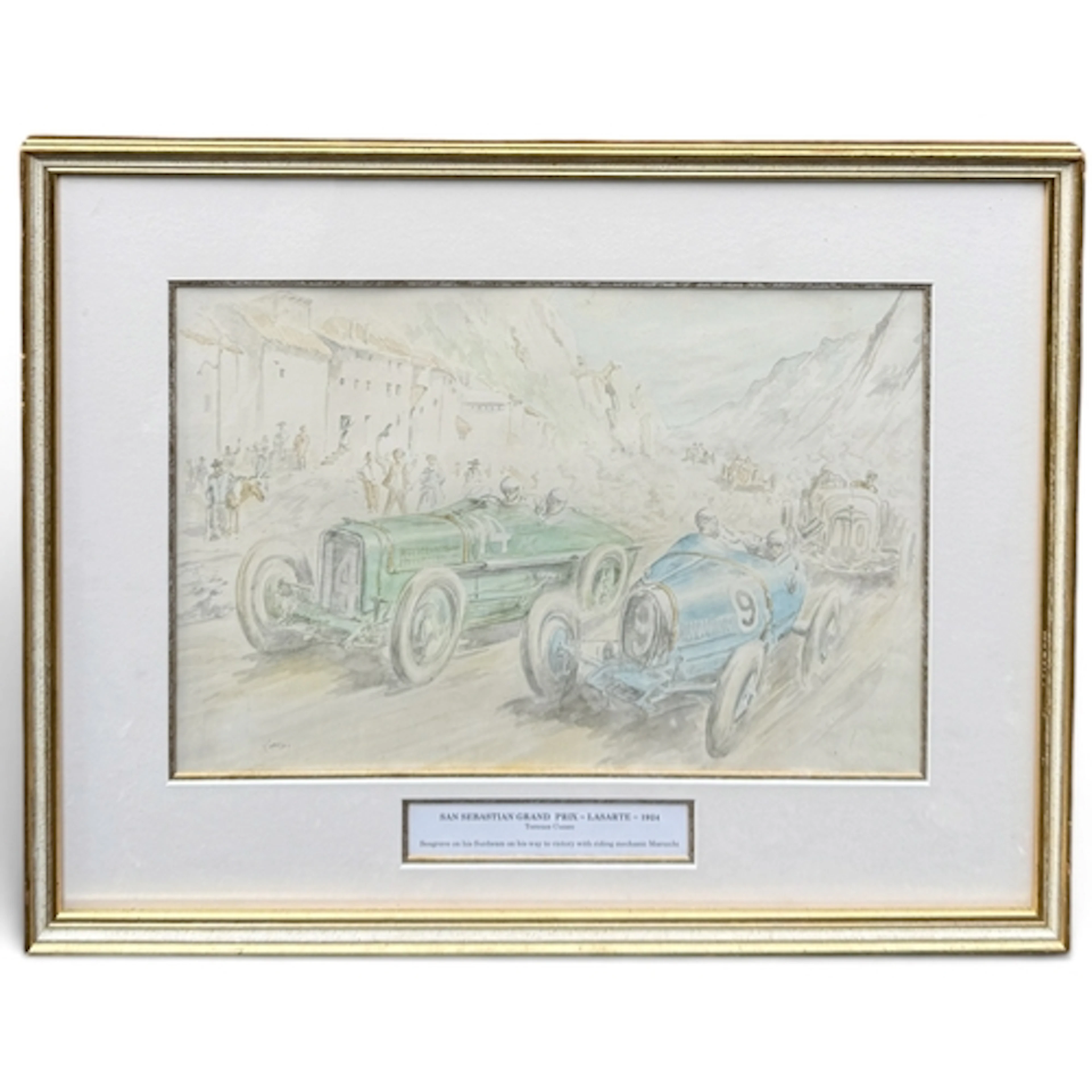 TERRENCE CUNEO: SAN SEBASTIAN GRAND PRIX Watercolour on pape...