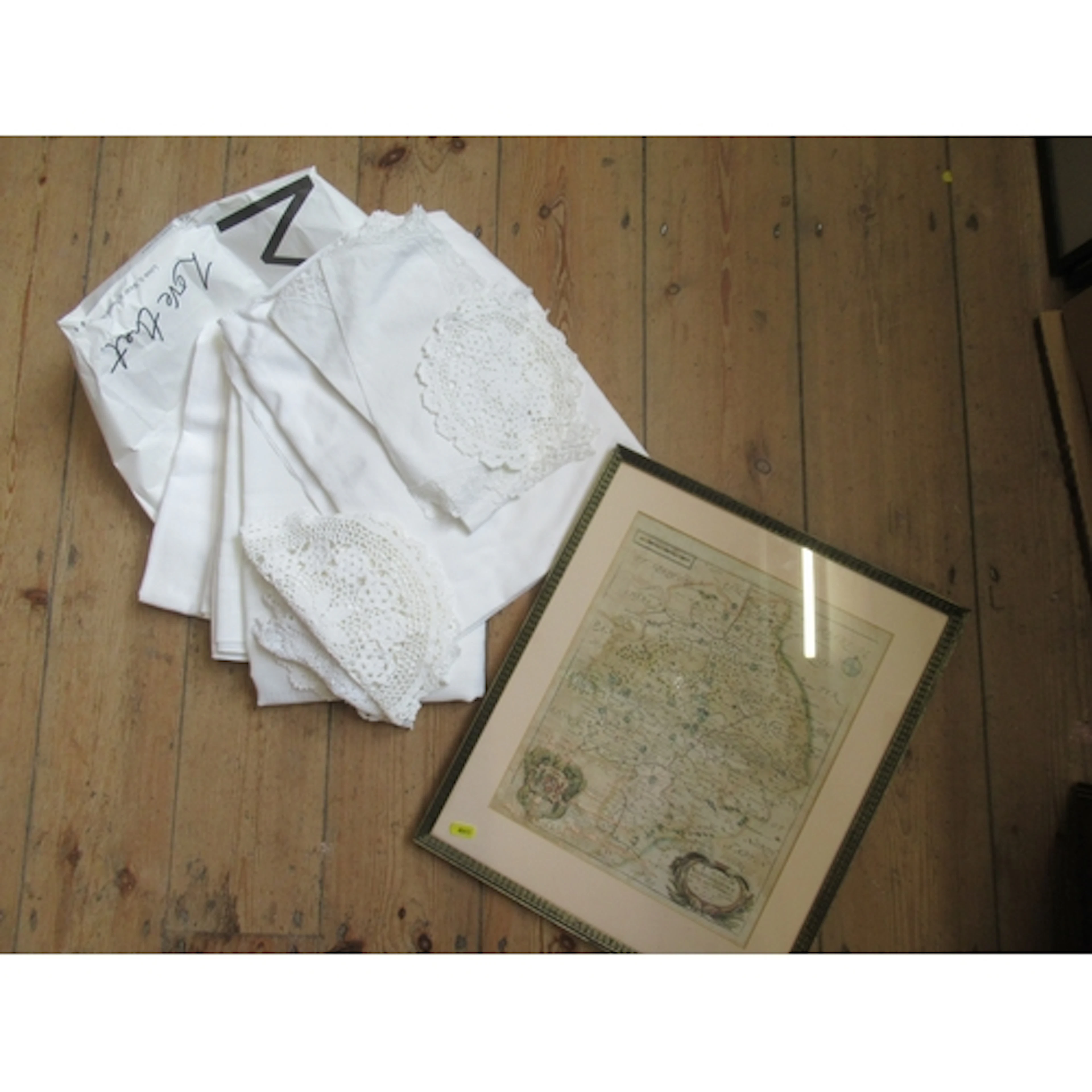 An antique map of Warwickshire, together with a collection o...