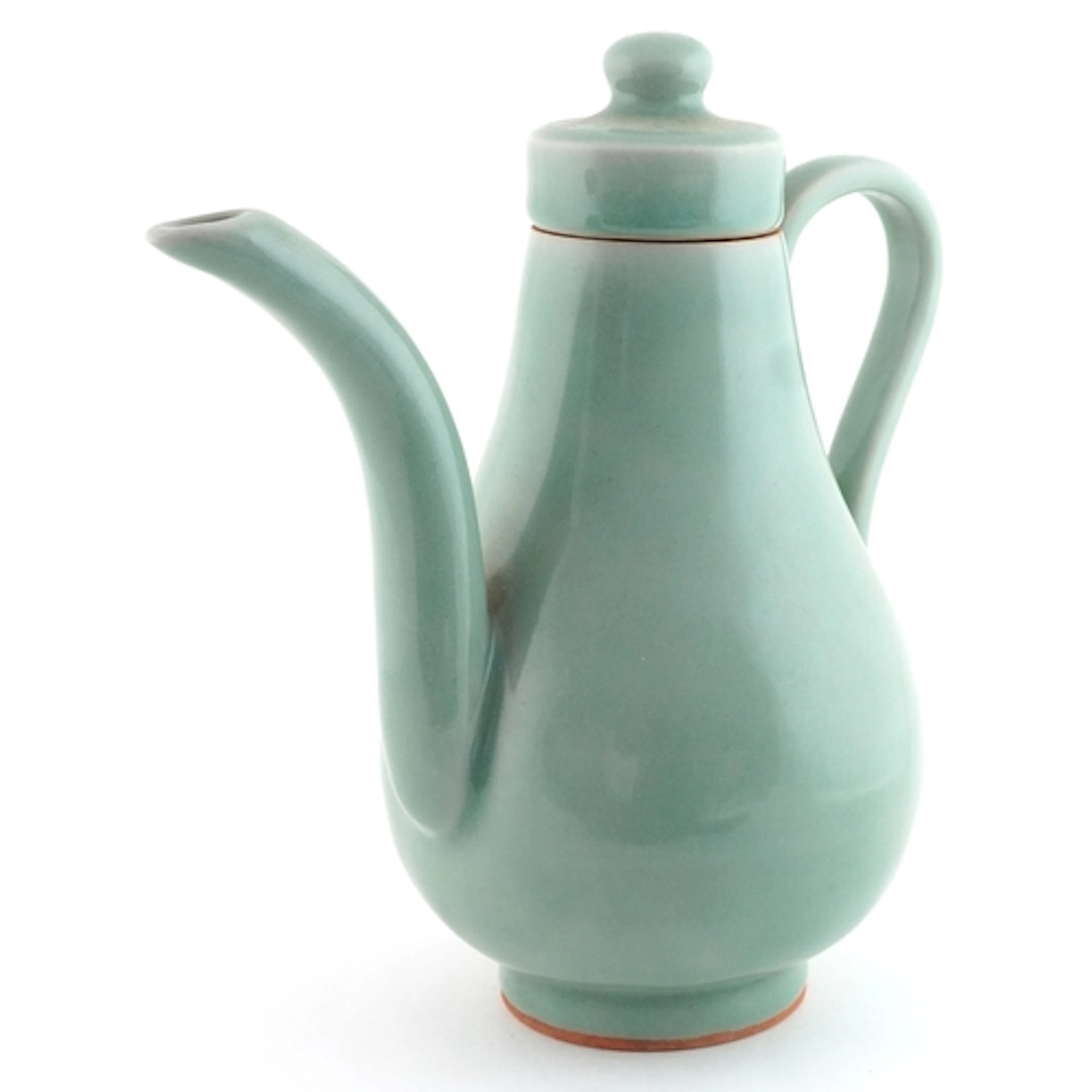 Chinese pale blue green celadon glazed porcelain pear shaped...