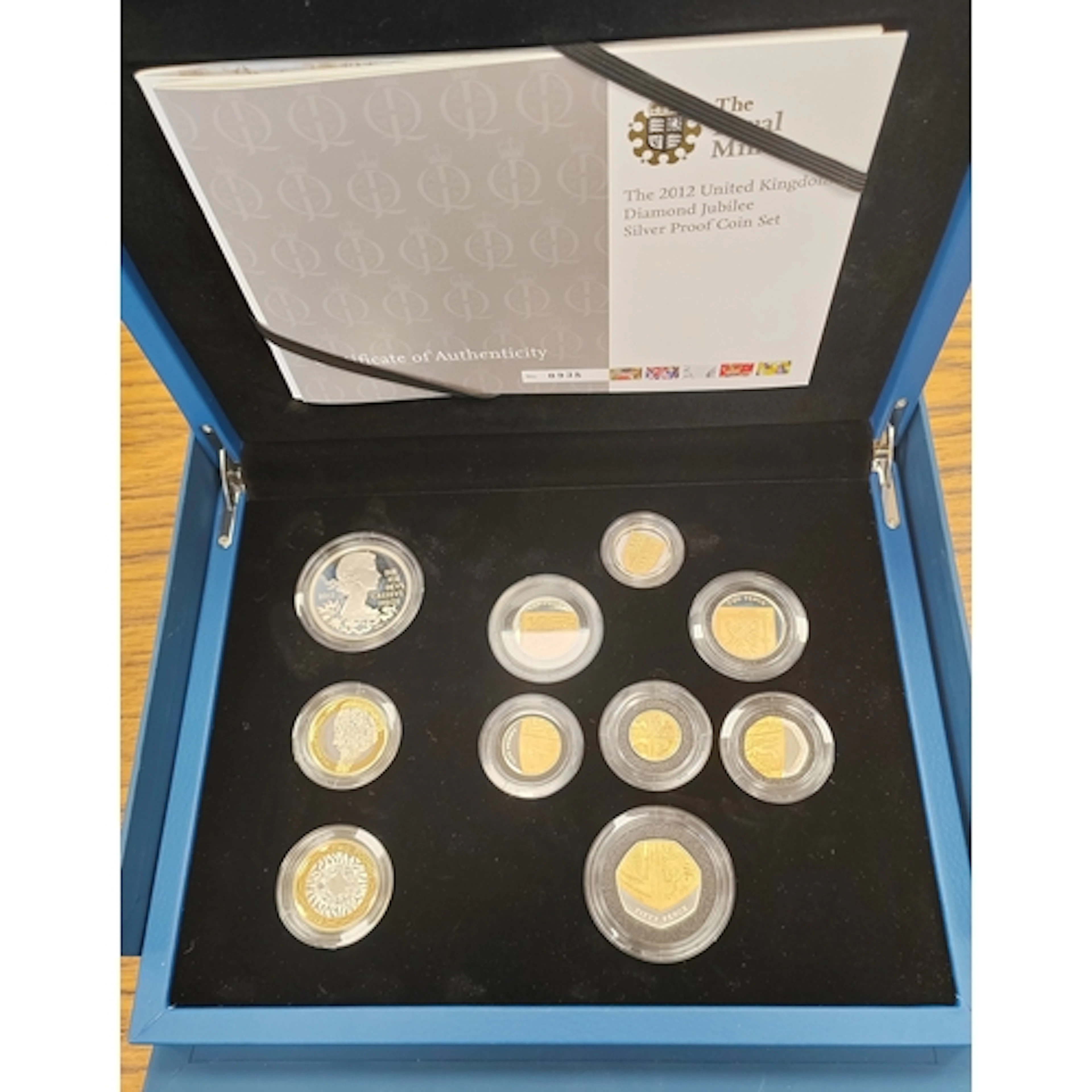 2012 Diamond Jubilee silver proof set of 10 (£5, £2 (2), £1,...